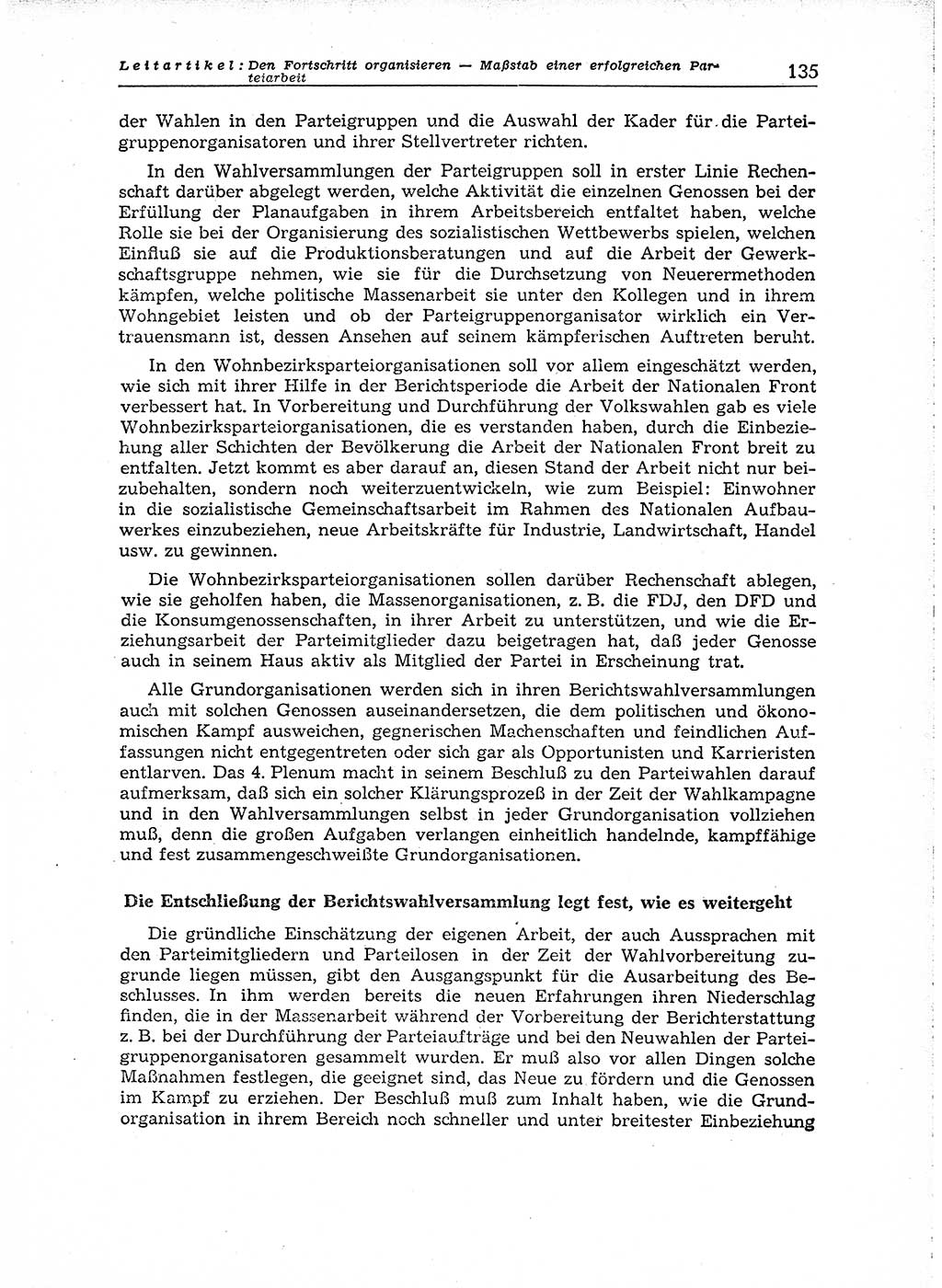 Neuer Weg (NW), Organ des Zentralkomitees (ZK) der SED (Sozialistische Einheitspartei Deutschlands) für Fragen des Parteiaufbaus und des Parteilebens, 14. Jahrgang [Deutsche Demokratische Republik (DDR)] 1959, Seite 135 (NW ZK SED DDR 1959, S. 135)