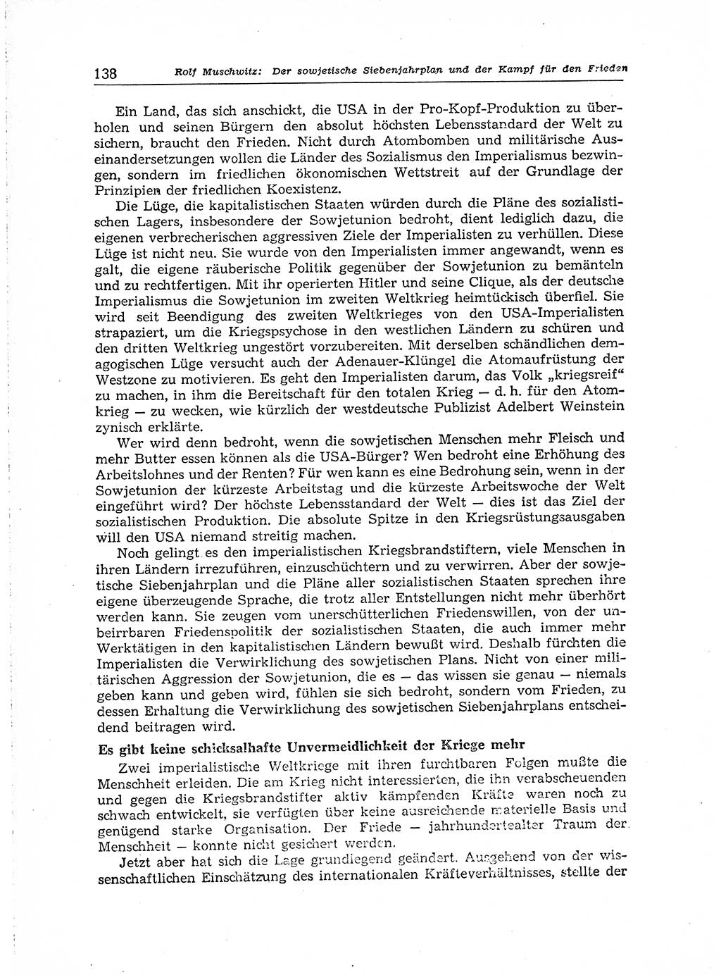 Neuer Weg (NW), Organ des Zentralkomitees (ZK) der SED (Sozialistische Einheitspartei Deutschlands) für Fragen des Parteiaufbaus und des Parteilebens, 14. Jahrgang [Deutsche Demokratische Republik (DDR)] 1959, Seite 138 (NW ZK SED DDR 1959, S. 138)