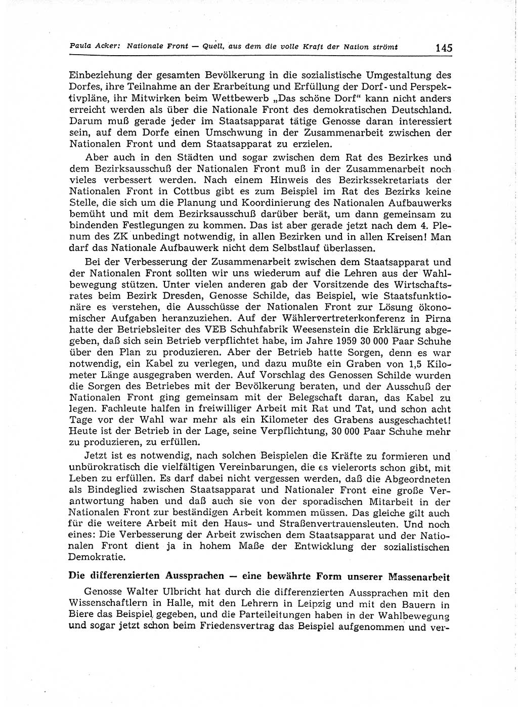 Neuer Weg (NW), Organ des Zentralkomitees (ZK) der SED (Sozialistische Einheitspartei Deutschlands) für Fragen des Parteiaufbaus und des Parteilebens, 14. Jahrgang [Deutsche Demokratische Republik (DDR)] 1959, Seite 145 (NW ZK SED DDR 1959, S. 145)