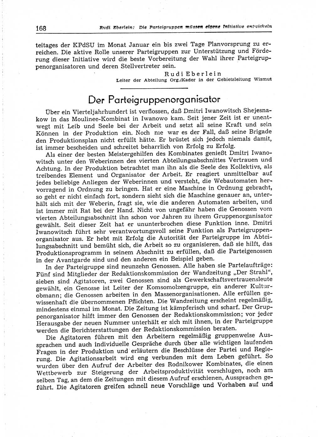 Neuer Weg (NW), Organ des Zentralkomitees (ZK) der SED (Sozialistische Einheitspartei Deutschlands) für Fragen des Parteiaufbaus und des Parteilebens, 14. Jahrgang [Deutsche Demokratische Republik (DDR)] 1959, Seite 168 (NW ZK SED DDR 1959, S. 168)