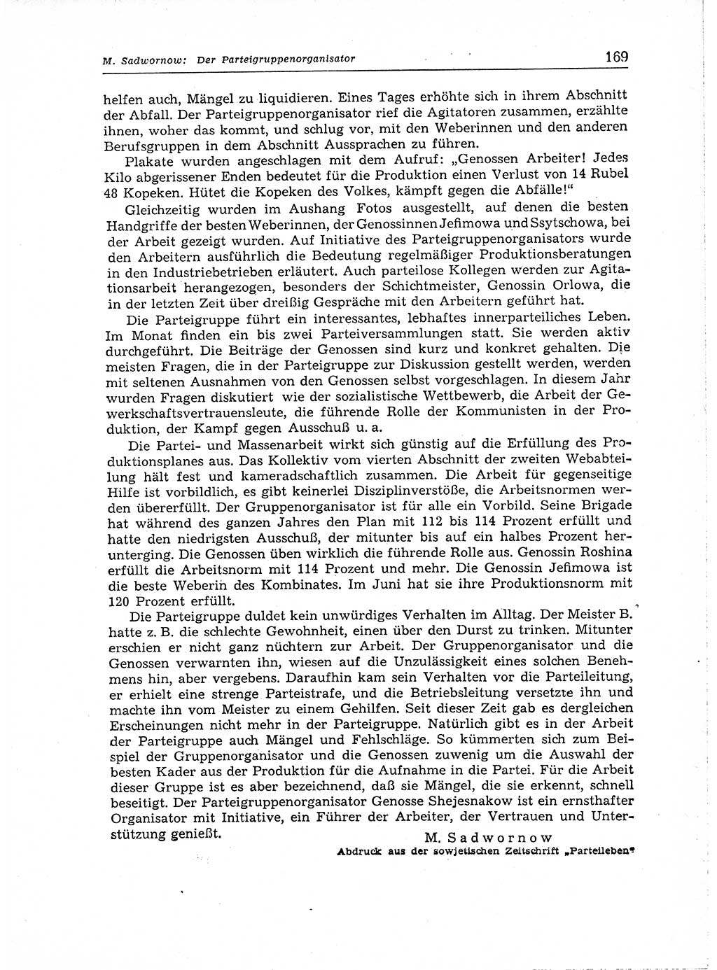 Neuer Weg (NW), Organ des Zentralkomitees (ZK) der SED (Sozialistische Einheitspartei Deutschlands) für Fragen des Parteiaufbaus und des Parteilebens, 14. Jahrgang [Deutsche Demokratische Republik (DDR)] 1959, Seite 169 (NW ZK SED DDR 1959, S. 169)