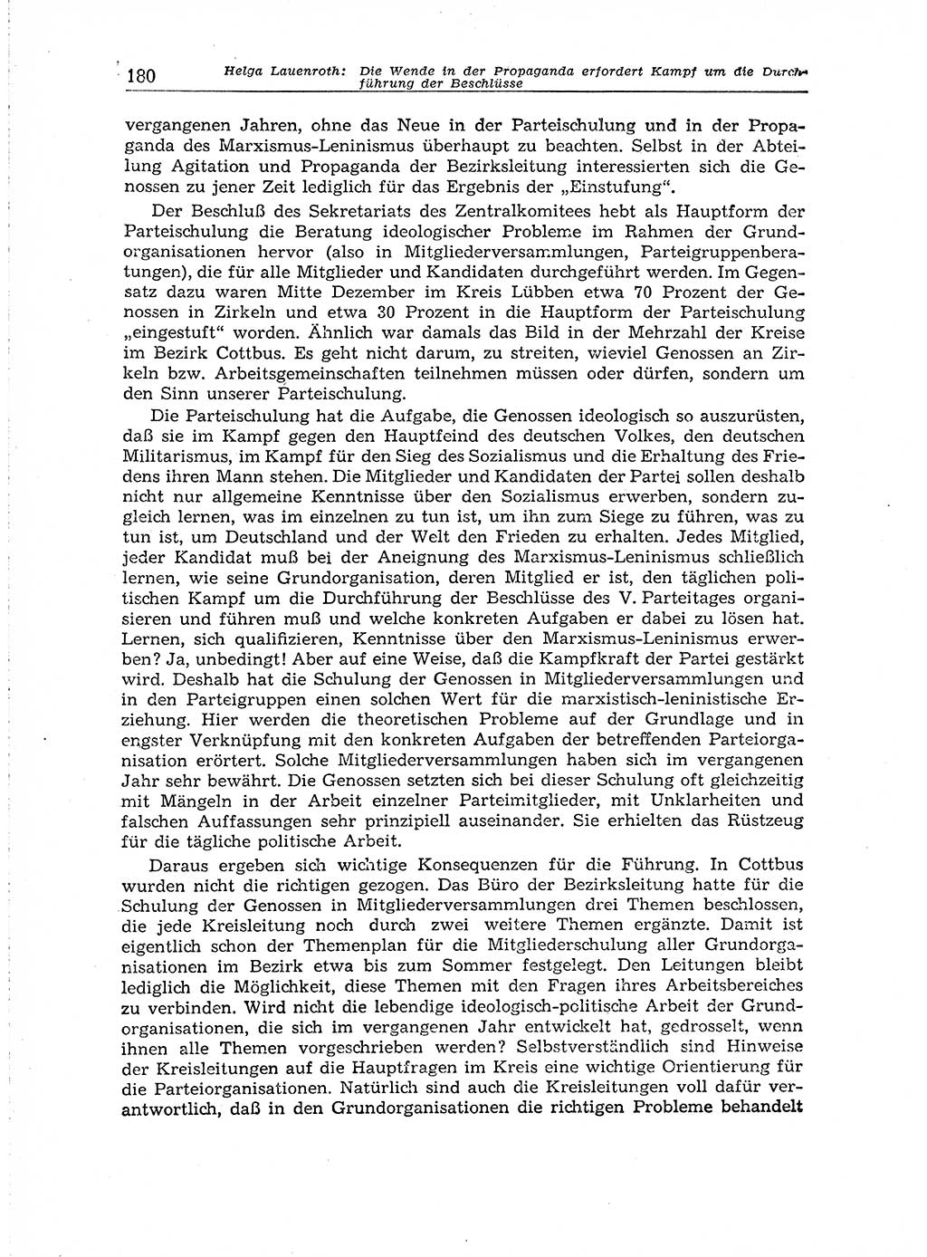 Neuer Weg (NW), Organ des Zentralkomitees (ZK) der SED (Sozialistische Einheitspartei Deutschlands) für Fragen des Parteiaufbaus und des Parteilebens, 14. Jahrgang [Deutsche Demokratische Republik (DDR)] 1959, Seite 180 (NW ZK SED DDR 1959, S. 180)