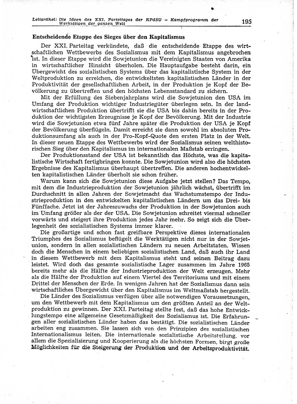 Neuer Weg (NW), Organ des Zentralkomitees (ZK) der SED (Sozialistische Einheitspartei Deutschlands) für Fragen des Parteiaufbaus und des Parteilebens, 14. Jahrgang [Deutsche Demokratische Republik (DDR)] 1959, Seite 195 (NW ZK SED DDR 1959, S. 195)