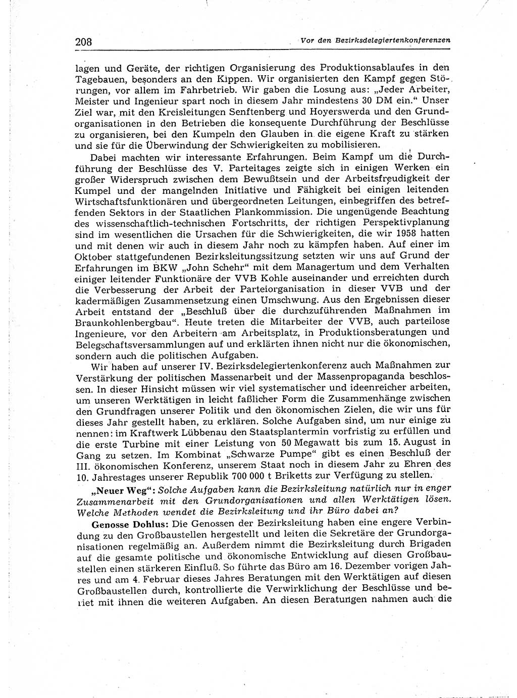 Neuer Weg (NW), Organ des Zentralkomitees (ZK) der SED (Sozialistische Einheitspartei Deutschlands) für Fragen des Parteiaufbaus und des Parteilebens, 14. Jahrgang [Deutsche Demokratische Republik (DDR)] 1959, Seite 208 (NW ZK SED DDR 1959, S. 208)