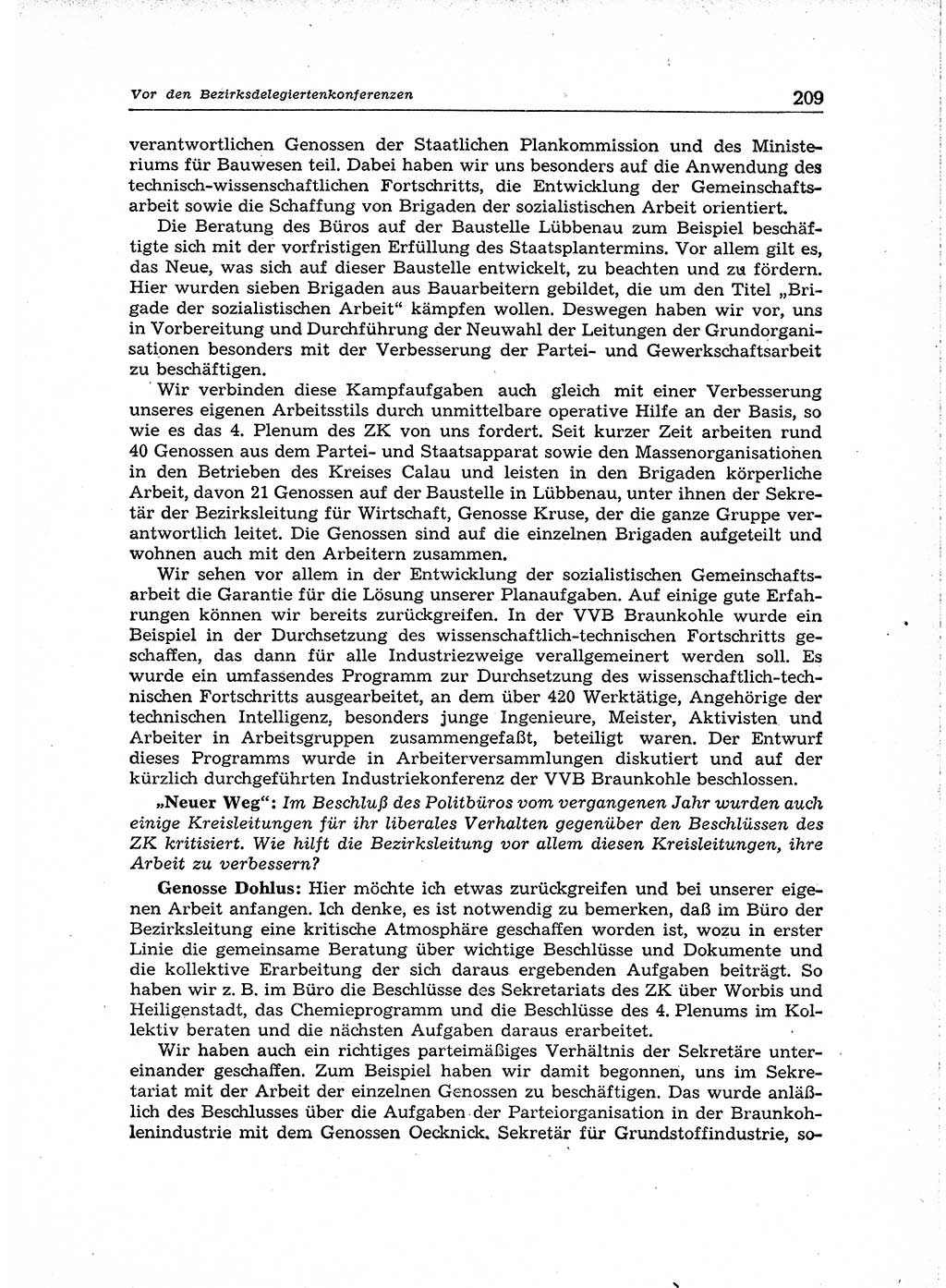 Neuer Weg (NW), Organ des Zentralkomitees (ZK) der SED (Sozialistische Einheitspartei Deutschlands) für Fragen des Parteiaufbaus und des Parteilebens, 14. Jahrgang [Deutsche Demokratische Republik (DDR)] 1959, Seite 209 (NW ZK SED DDR 1959, S. 209)