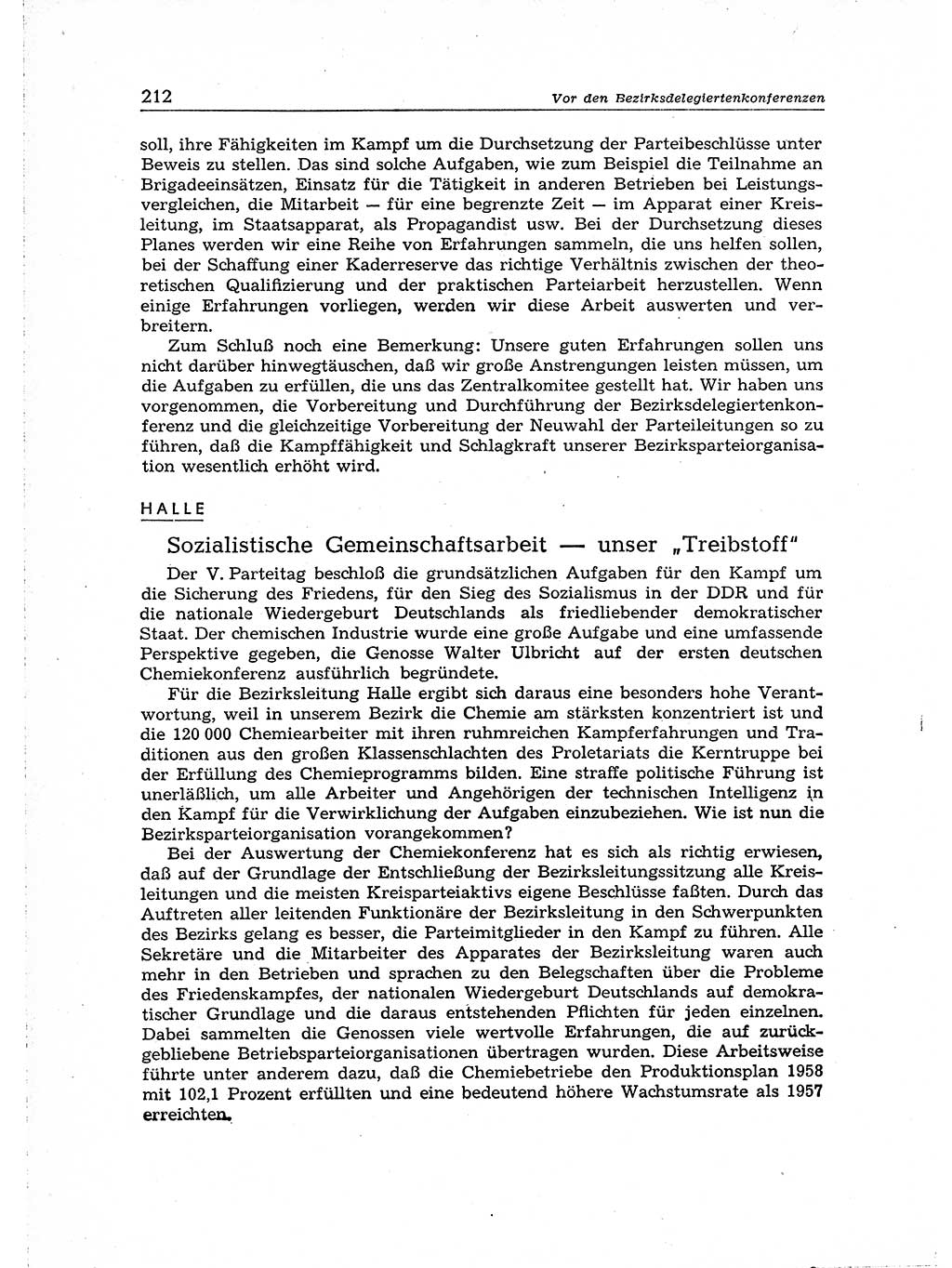 Neuer Weg (NW), Organ des Zentralkomitees (ZK) der SED (Sozialistische Einheitspartei Deutschlands) für Fragen des Parteiaufbaus und des Parteilebens, 14. Jahrgang [Deutsche Demokratische Republik (DDR)] 1959, Seite 212 (NW ZK SED DDR 1959, S. 212)