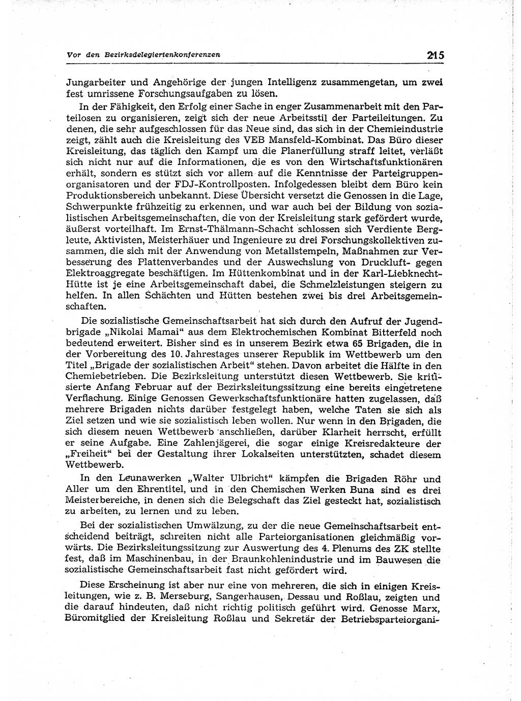 Neuer Weg (NW), Organ des Zentralkomitees (ZK) der SED (Sozialistische Einheitspartei Deutschlands) für Fragen des Parteiaufbaus und des Parteilebens, 14. Jahrgang [Deutsche Demokratische Republik (DDR)] 1959, Seite 215 (NW ZK SED DDR 1959, S. 215)