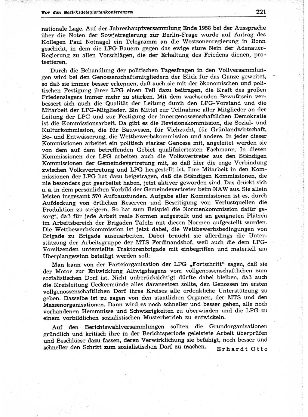Neuer Weg (NW), Organ des Zentralkomitees (ZK) der SED (Sozialistische Einheitspartei Deutschlands) für Fragen des Parteiaufbaus und des Parteilebens, 14. Jahrgang [Deutsche Demokratische Republik (DDR)] 1959, Seite 221 (NW ZK SED DDR 1959, S. 221)