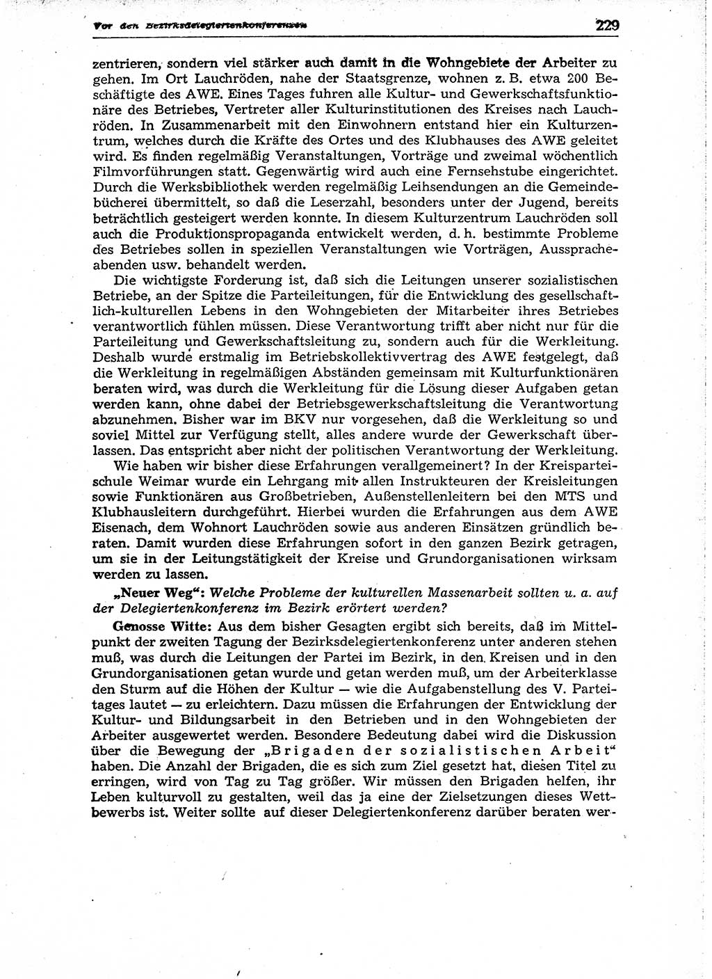 Neuer Weg (NW), Organ des Zentralkomitees (ZK) der SED (Sozialistische Einheitspartei Deutschlands) für Fragen des Parteiaufbaus und des Parteilebens, 14. Jahrgang [Deutsche Demokratische Republik (DDR)] 1959, Seite 229 (NW ZK SED DDR 1959, S. 229)