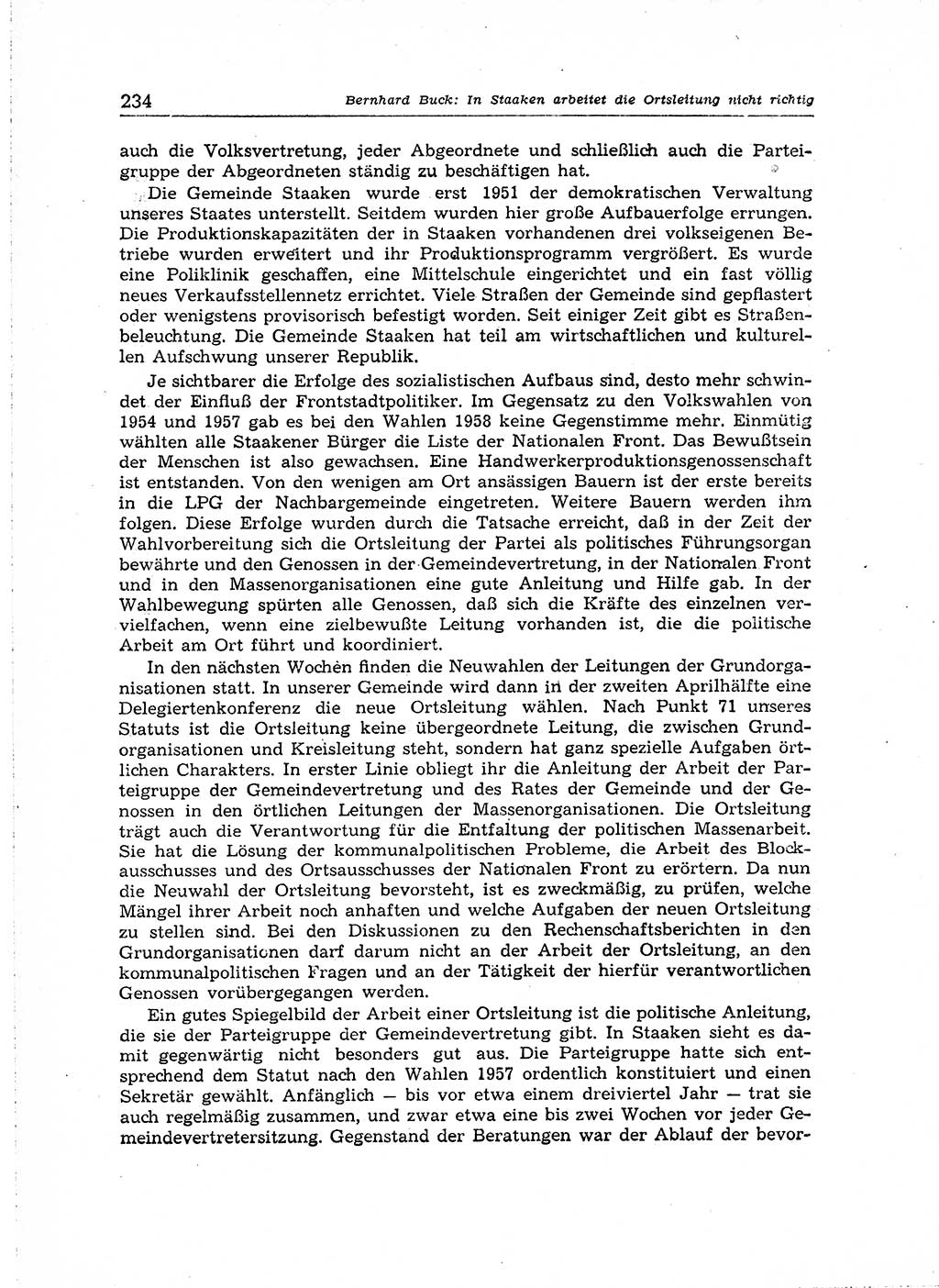 Neuer Weg (NW), Organ des Zentralkomitees (ZK) der SED (Sozialistische Einheitspartei Deutschlands) für Fragen des Parteiaufbaus und des Parteilebens, 14. Jahrgang [Deutsche Demokratische Republik (DDR)] 1959, Seite 234 (NW ZK SED DDR 1959, S. 234)