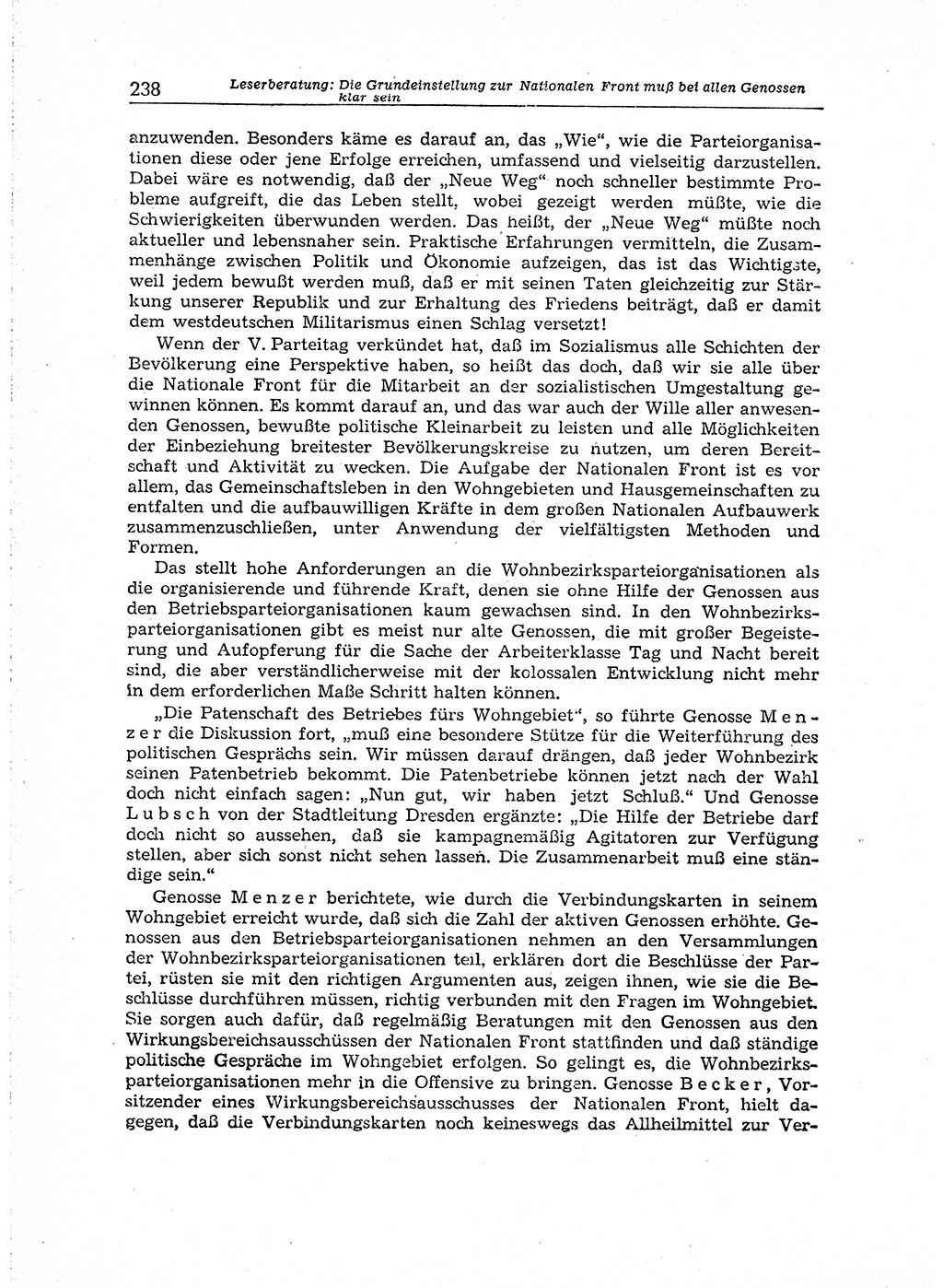 Neuer Weg (NW), Organ des Zentralkomitees (ZK) der SED (Sozialistische Einheitspartei Deutschlands) für Fragen des Parteiaufbaus und des Parteilebens, 14. Jahrgang [Deutsche Demokratische Republik (DDR)] 1959, Seite 238 (NW ZK SED DDR 1959, S. 238)