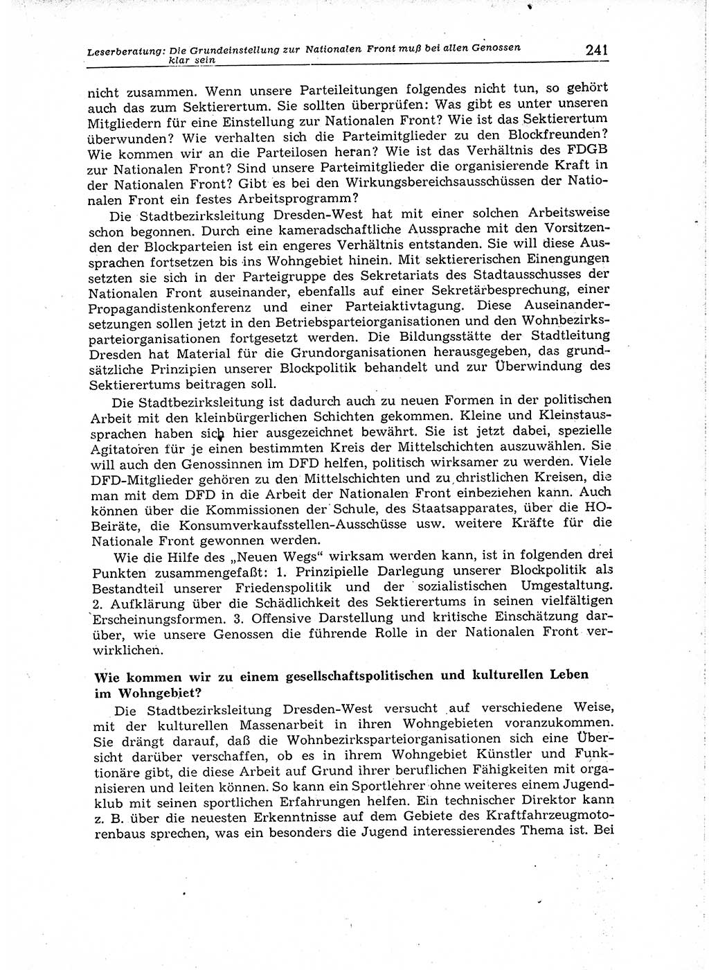 Neuer Weg (NW), Organ des Zentralkomitees (ZK) der SED (Sozialistische Einheitspartei Deutschlands) für Fragen des Parteiaufbaus und des Parteilebens, 14. Jahrgang [Deutsche Demokratische Republik (DDR)] 1959, Seite 241 (NW ZK SED DDR 1959, S. 241)