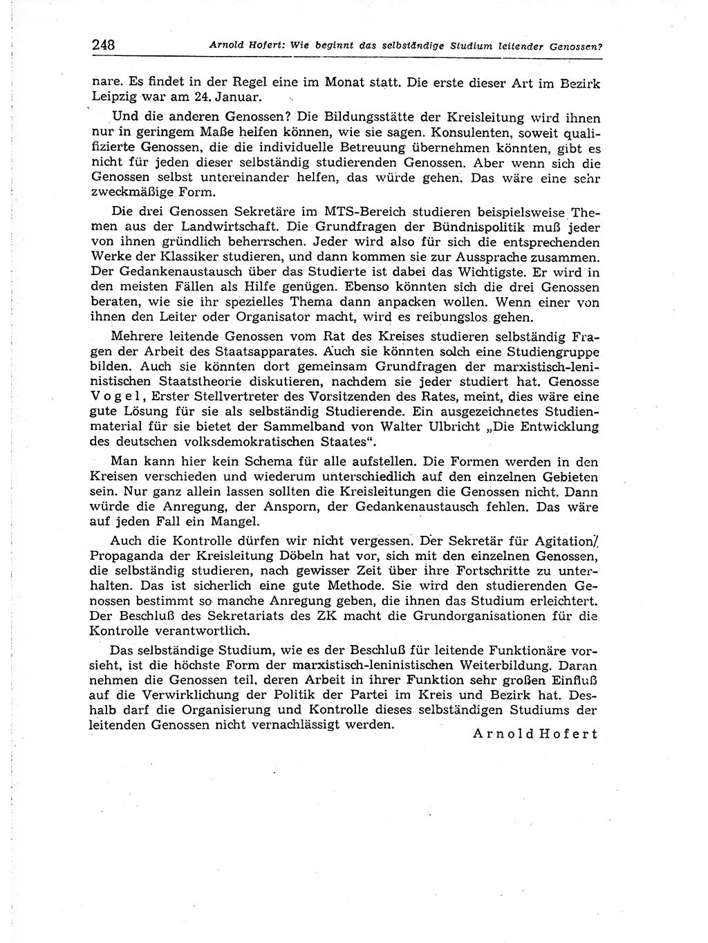 Neuer Weg (NW), Organ des Zentralkomitees (ZK) der SED (Sozialistische Einheitspartei Deutschlands) für Fragen des Parteiaufbaus und des Parteilebens, 14. Jahrgang [Deutsche Demokratische Republik (DDR)] 1959, Seite 248 (NW ZK SED DDR 1959, S. 248)