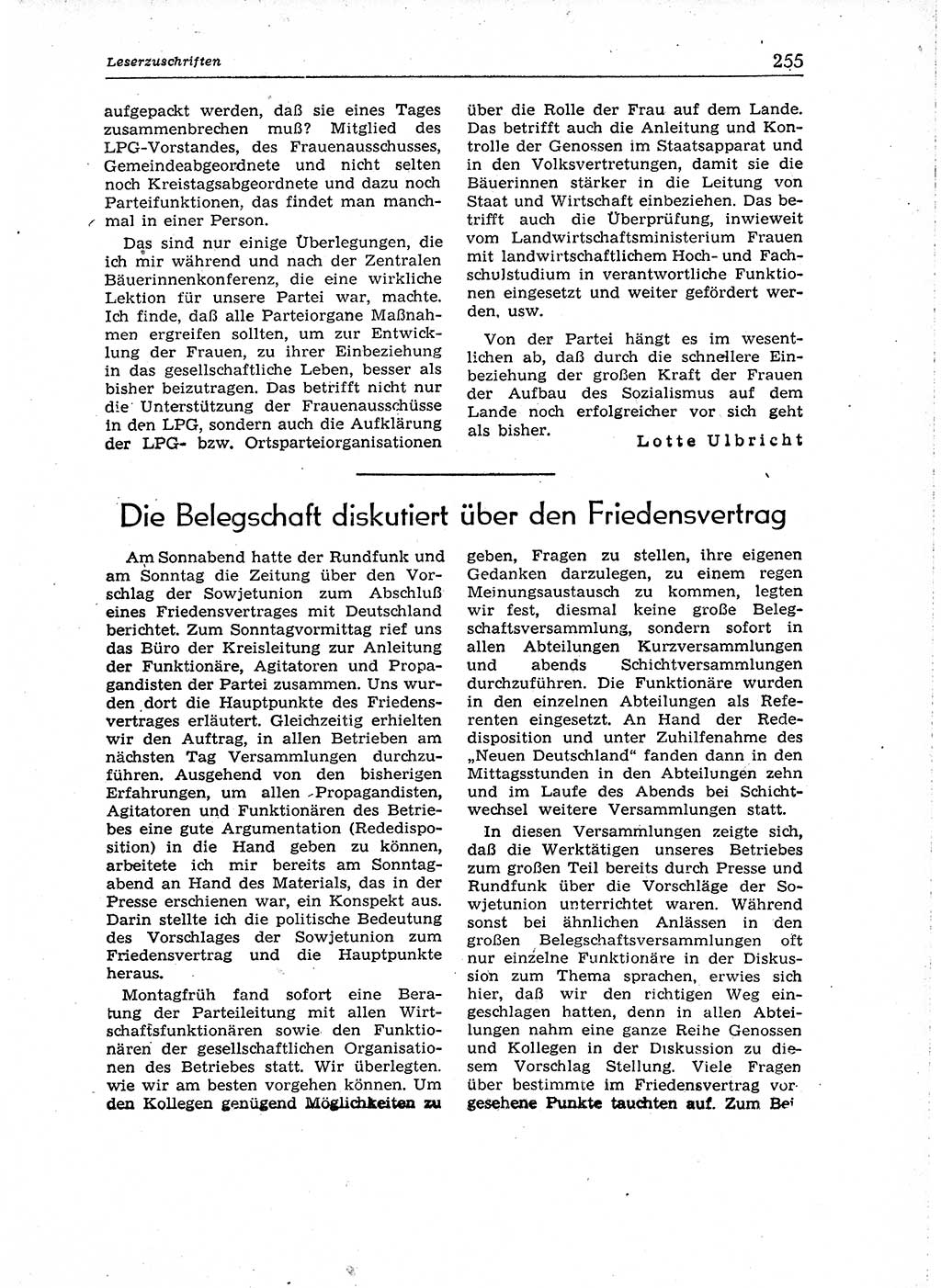 Neuer Weg (NW), Organ des Zentralkomitees (ZK) der SED (Sozialistische Einheitspartei Deutschlands) für Fragen des Parteiaufbaus und des Parteilebens, 14. Jahrgang [Deutsche Demokratische Republik (DDR)] 1959, Seite 255 (NW ZK SED DDR 1959, S. 255)