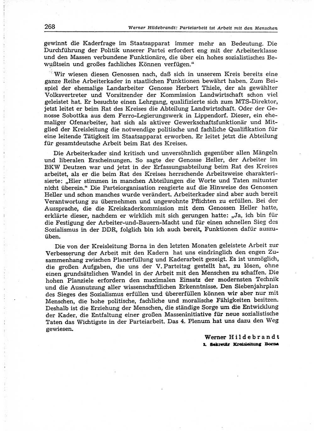 Neuer Weg (NW), Organ des Zentralkomitees (ZK) der SED (Sozialistische Einheitspartei Deutschlands) für Fragen des Parteiaufbaus und des Parteilebens, 14. Jahrgang [Deutsche Demokratische Republik (DDR)] 1959, Seite 268 (NW ZK SED DDR 1959, S. 268)