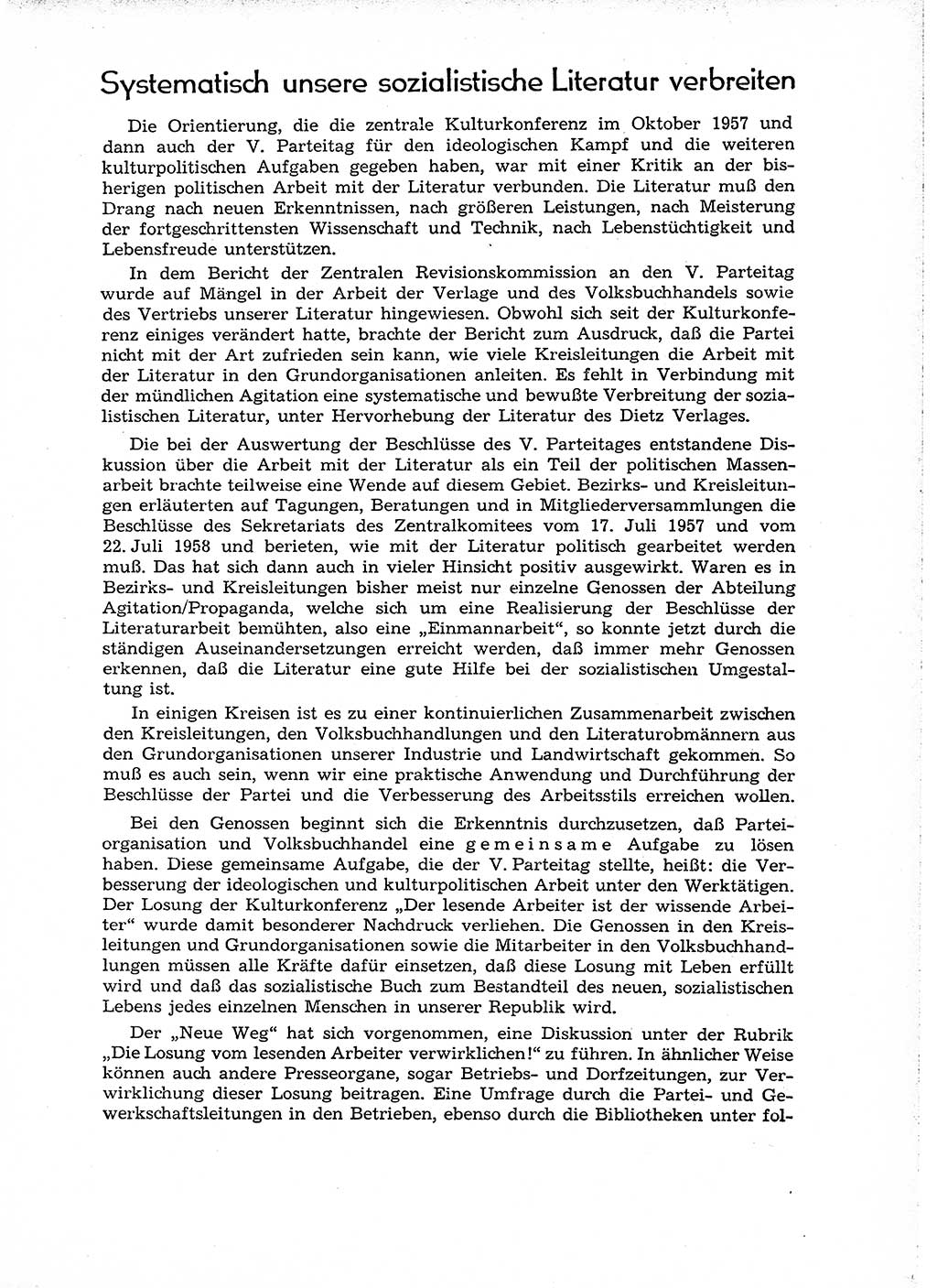 Neuer Weg (NW), Organ des Zentralkomitees (ZK) der SED (Sozialistische Einheitspartei Deutschlands) für Fragen des Parteiaufbaus und des Parteilebens, 14. Jahrgang [Deutsche Demokratische Republik (DDR)] 1959, Seite 305 (NW ZK SED DDR 1959, S. 305)