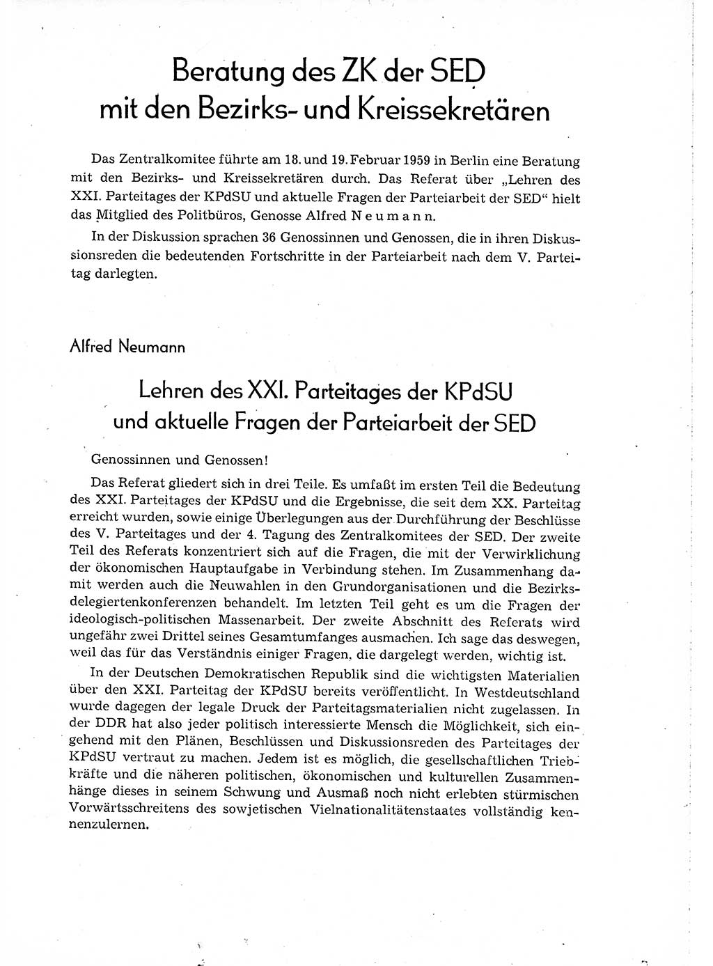 Neuer Weg (NW), Organ des Zentralkomitees (ZK) der SED (Sozialistische Einheitspartei Deutschlands) für Fragen des Parteiaufbaus und des Parteilebens, 14. Jahrgang [Deutsche Demokratische Republik (DDR)] 1959, Seite 323 (NW ZK SED DDR 1959, S. 323)