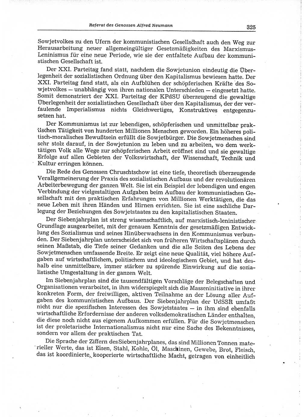 Neuer Weg (NW), Organ des Zentralkomitees (ZK) der SED (Sozialistische Einheitspartei Deutschlands) für Fragen des Parteiaufbaus und des Parteilebens, 14. Jahrgang [Deutsche Demokratische Republik (DDR)] 1959, Seite 325 (NW ZK SED DDR 1959, S. 325)