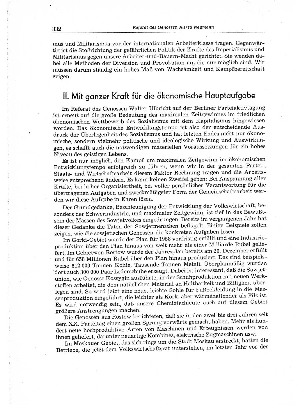 Neuer Weg (NW), Organ des Zentralkomitees (ZK) der SED (Sozialistische Einheitspartei Deutschlands) für Fragen des Parteiaufbaus und des Parteilebens, 14. Jahrgang [Deutsche Demokratische Republik (DDR)] 1959, Seite 332 (NW ZK SED DDR 1959, S. 332)