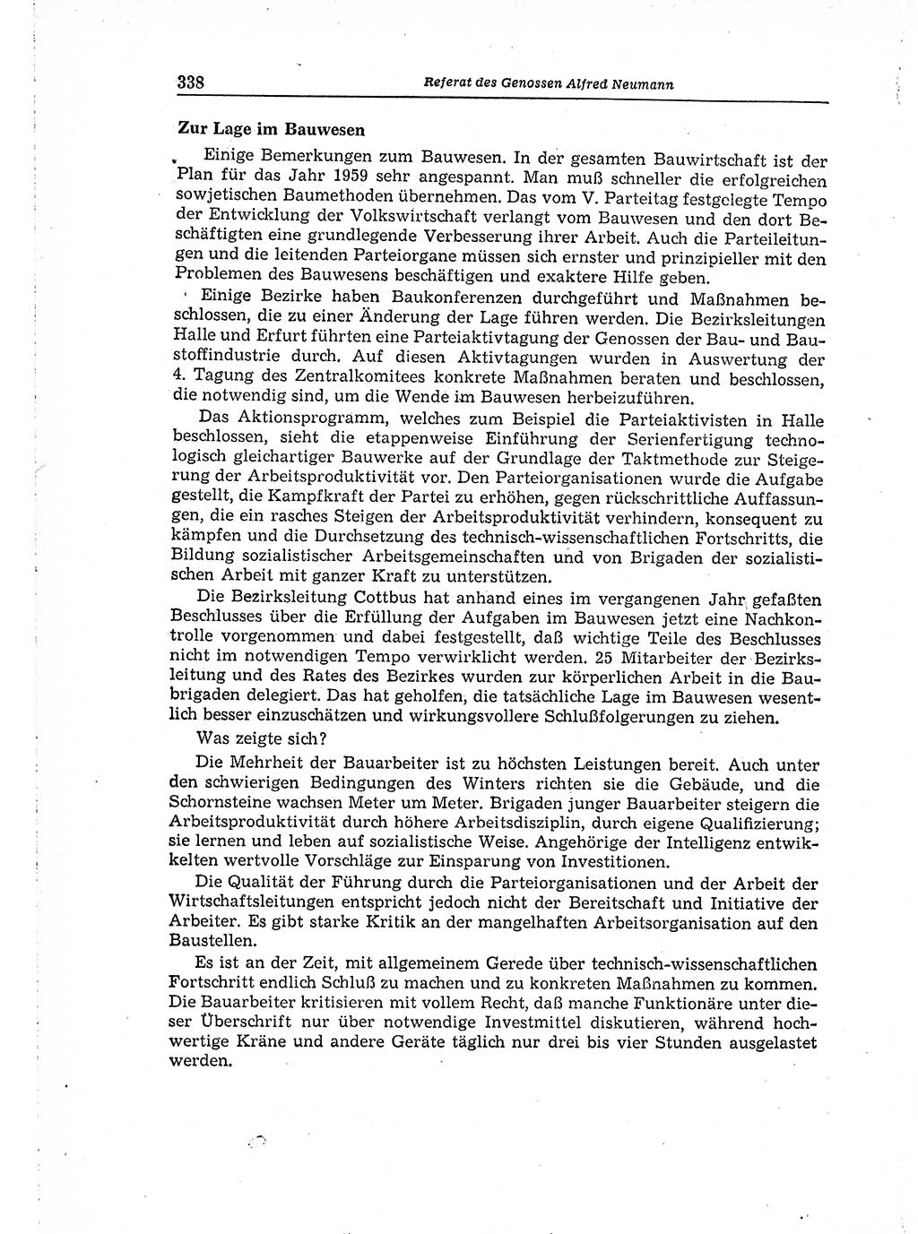 Neuer Weg (NW), Organ des Zentralkomitees (ZK) der SED (Sozialistische Einheitspartei Deutschlands) für Fragen des Parteiaufbaus und des Parteilebens, 14. Jahrgang [Deutsche Demokratische Republik (DDR)] 1959, Seite 338 (NW ZK SED DDR 1959, S. 338)