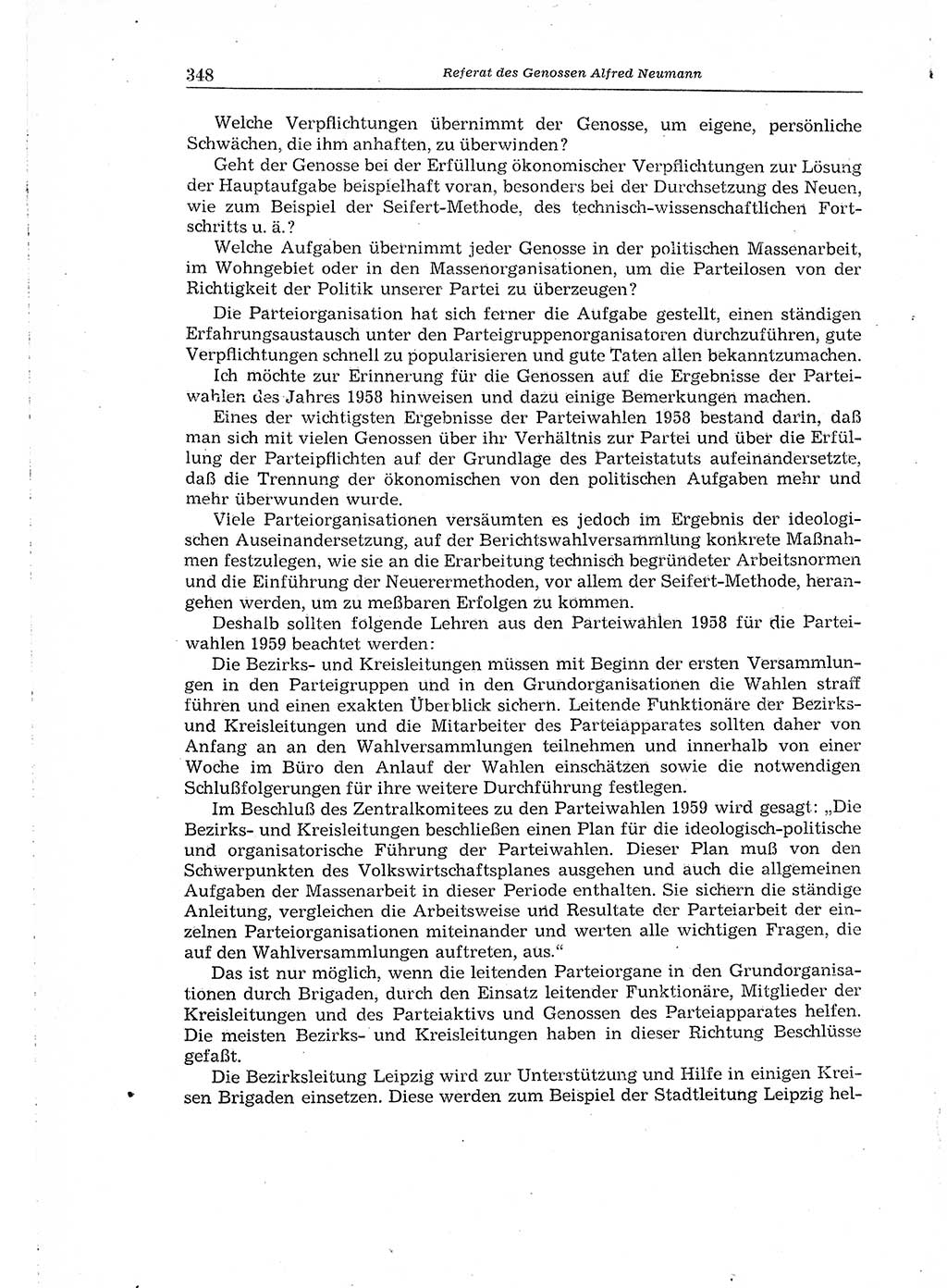 Neuer Weg (NW), Organ des Zentralkomitees (ZK) der SED (Sozialistische Einheitspartei Deutschlands) für Fragen des Parteiaufbaus und des Parteilebens, 14. Jahrgang [Deutsche Demokratische Republik (DDR)] 1959, Seite 348 (NW ZK SED DDR 1959, S. 348)