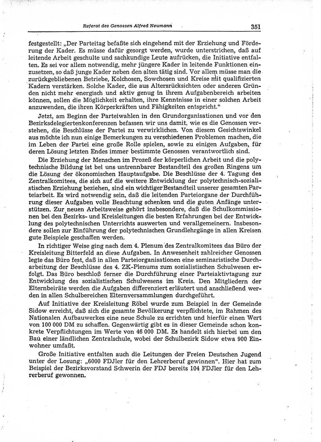 Neuer Weg (NW), Organ des Zentralkomitees (ZK) der SED (Sozialistische Einheitspartei Deutschlands) für Fragen des Parteiaufbaus und des Parteilebens, 14. Jahrgang [Deutsche Demokratische Republik (DDR)] 1959, Seite 351 (NW ZK SED DDR 1959, S. 351)