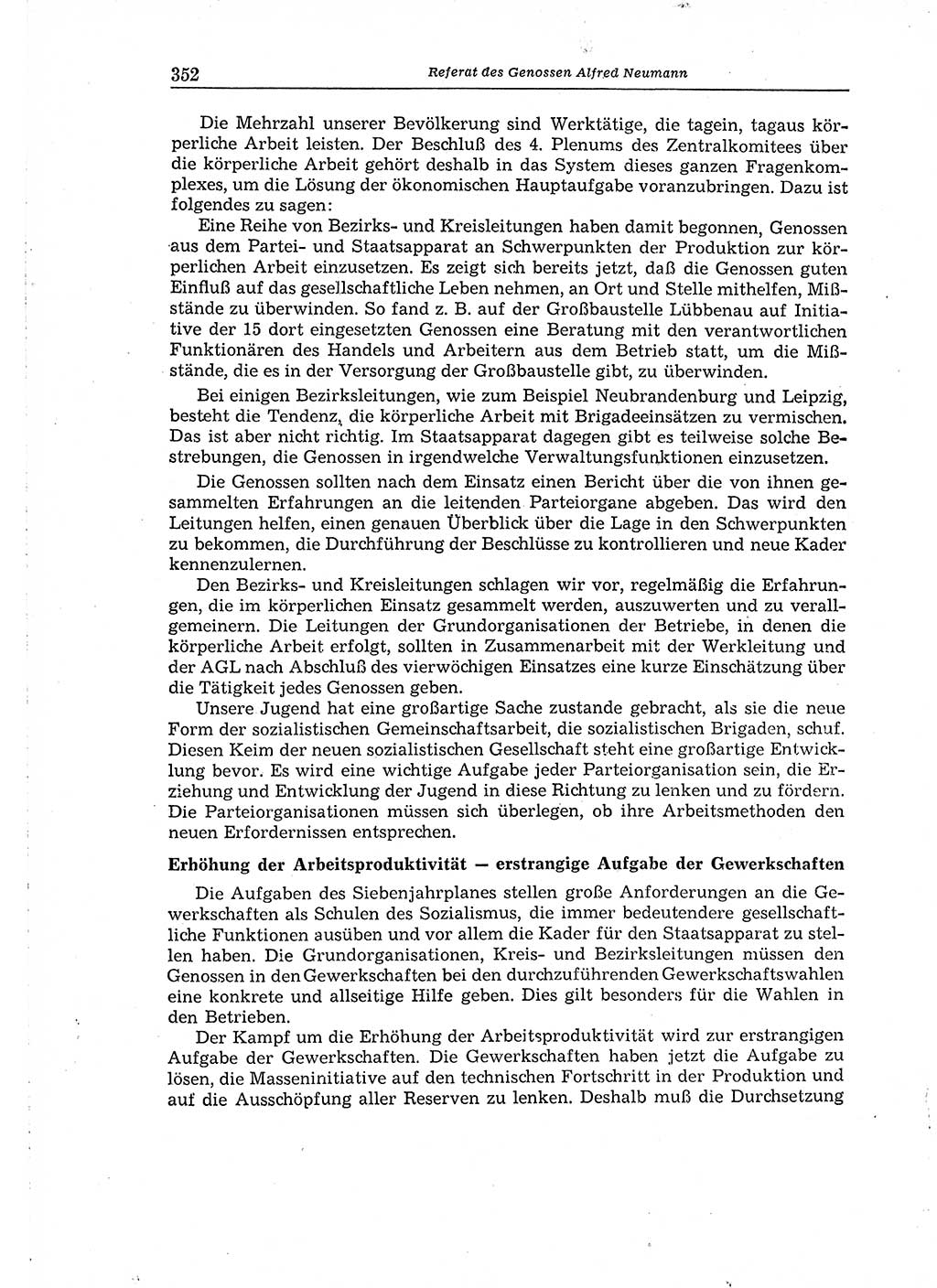 Neuer Weg (NW), Organ des Zentralkomitees (ZK) der SED (Sozialistische Einheitspartei Deutschlands) für Fragen des Parteiaufbaus und des Parteilebens, 14. Jahrgang [Deutsche Demokratische Republik (DDR)] 1959, Seite 352 (NW ZK SED DDR 1959, S. 352)