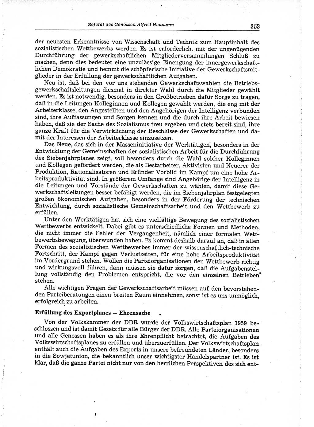 Neuer Weg (NW), Organ des Zentralkomitees (ZK) der SED (Sozialistische Einheitspartei Deutschlands) für Fragen des Parteiaufbaus und des Parteilebens, 14. Jahrgang [Deutsche Demokratische Republik (DDR)] 1959, Seite 353 (NW ZK SED DDR 1959, S. 353)