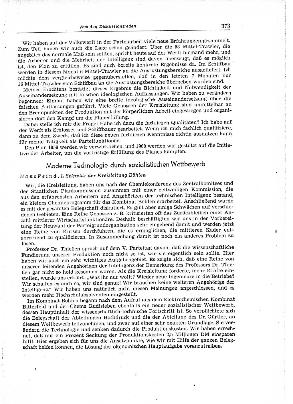 Neuer Weg (NW), Organ des Zentralkomitees (ZK) der SED (Sozialistische Einheitspartei Deutschlands) für Fragen des Parteiaufbaus und des Parteilebens, 14. Jahrgang [Deutsche Demokratische Republik (DDR)] 1959, Seite 373 (NW ZK SED DDR 1959, S. 373)