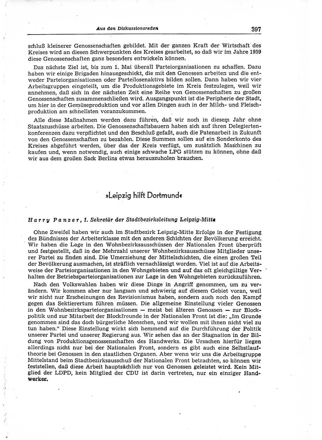 Neuer Weg (NW), Organ des Zentralkomitees (ZK) der SED (Sozialistische Einheitspartei Deutschlands) für Fragen des Parteiaufbaus und des Parteilebens, 14. Jahrgang [Deutsche Demokratische Republik (DDR)] 1959, Seite 397 (NW ZK SED DDR 1959, S. 397)