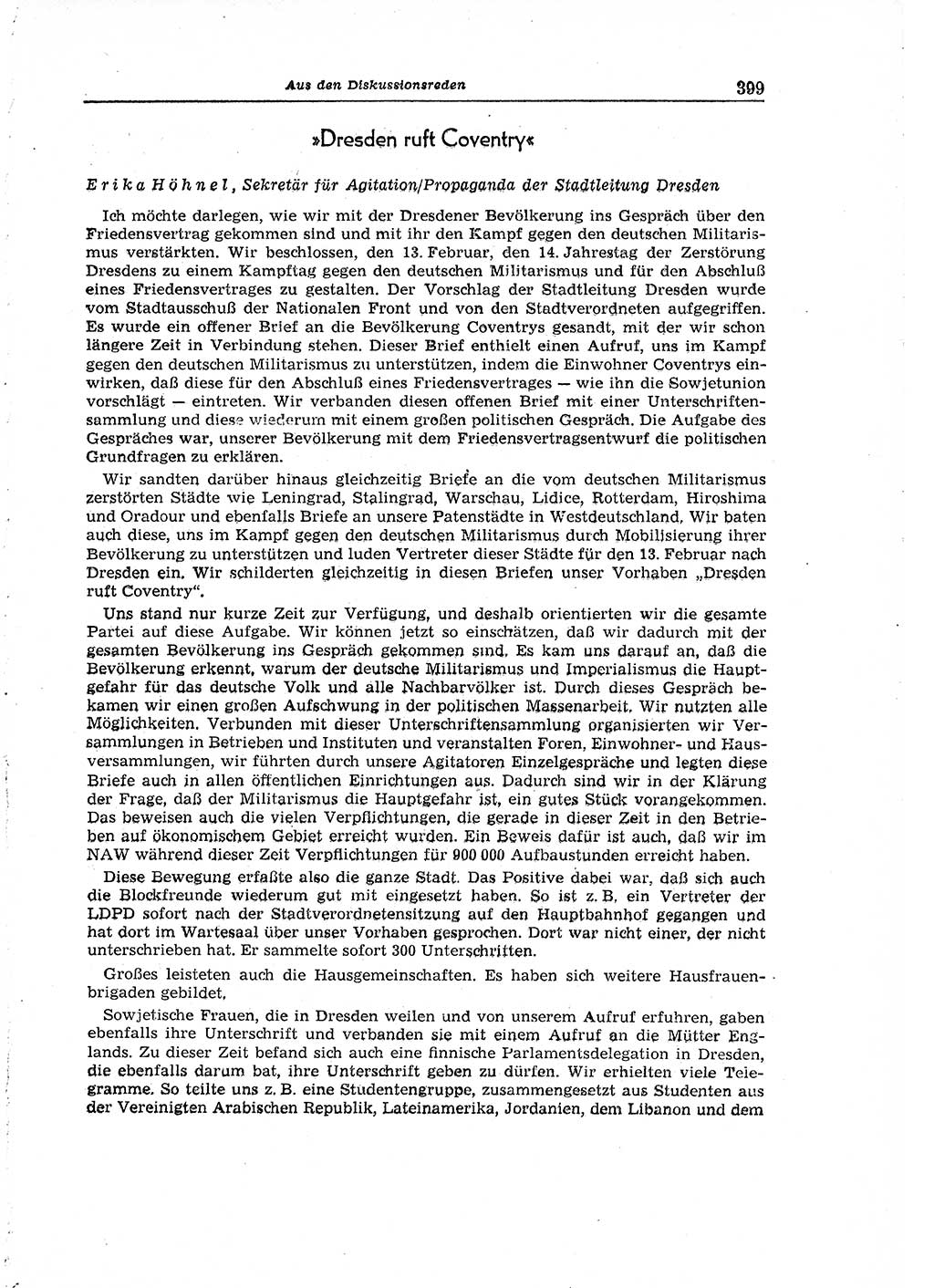 Neuer Weg (NW), Organ des Zentralkomitees (ZK) der SED (Sozialistische Einheitspartei Deutschlands) für Fragen des Parteiaufbaus und des Parteilebens, 14. Jahrgang [Deutsche Demokratische Republik (DDR)] 1959, Seite 399 (NW ZK SED DDR 1959, S. 399)