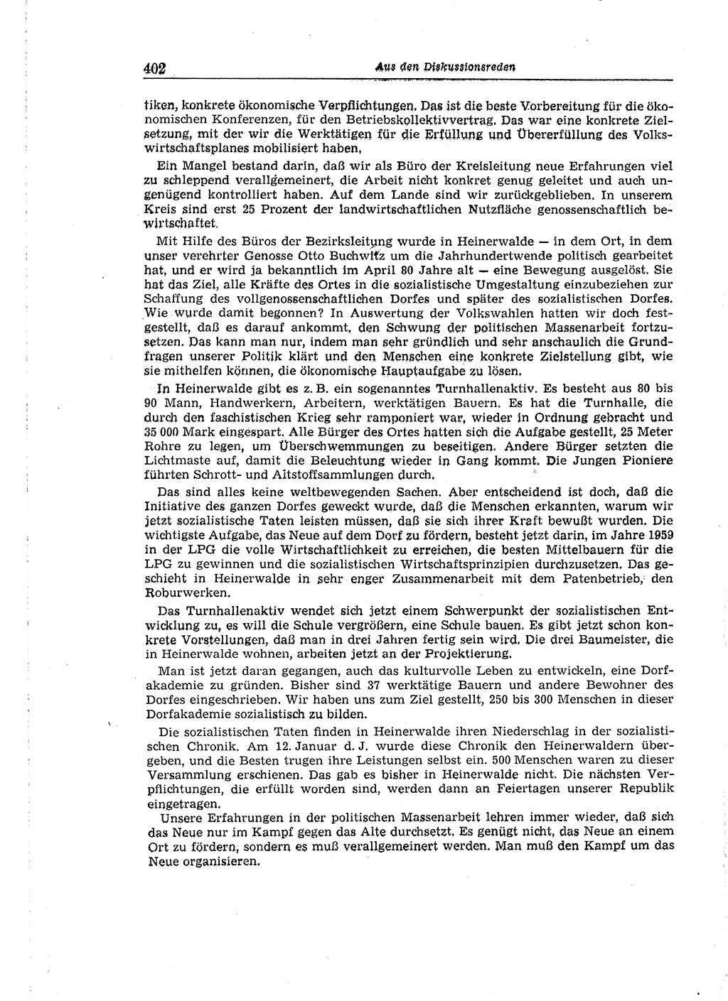 Neuer Weg (NW), Organ des Zentralkomitees (ZK) der SED (Sozialistische Einheitspartei Deutschlands) für Fragen des Parteiaufbaus und des Parteilebens, 14. Jahrgang [Deutsche Demokratische Republik (DDR)] 1959, Seite 402 (NW ZK SED DDR 1959, S. 402)