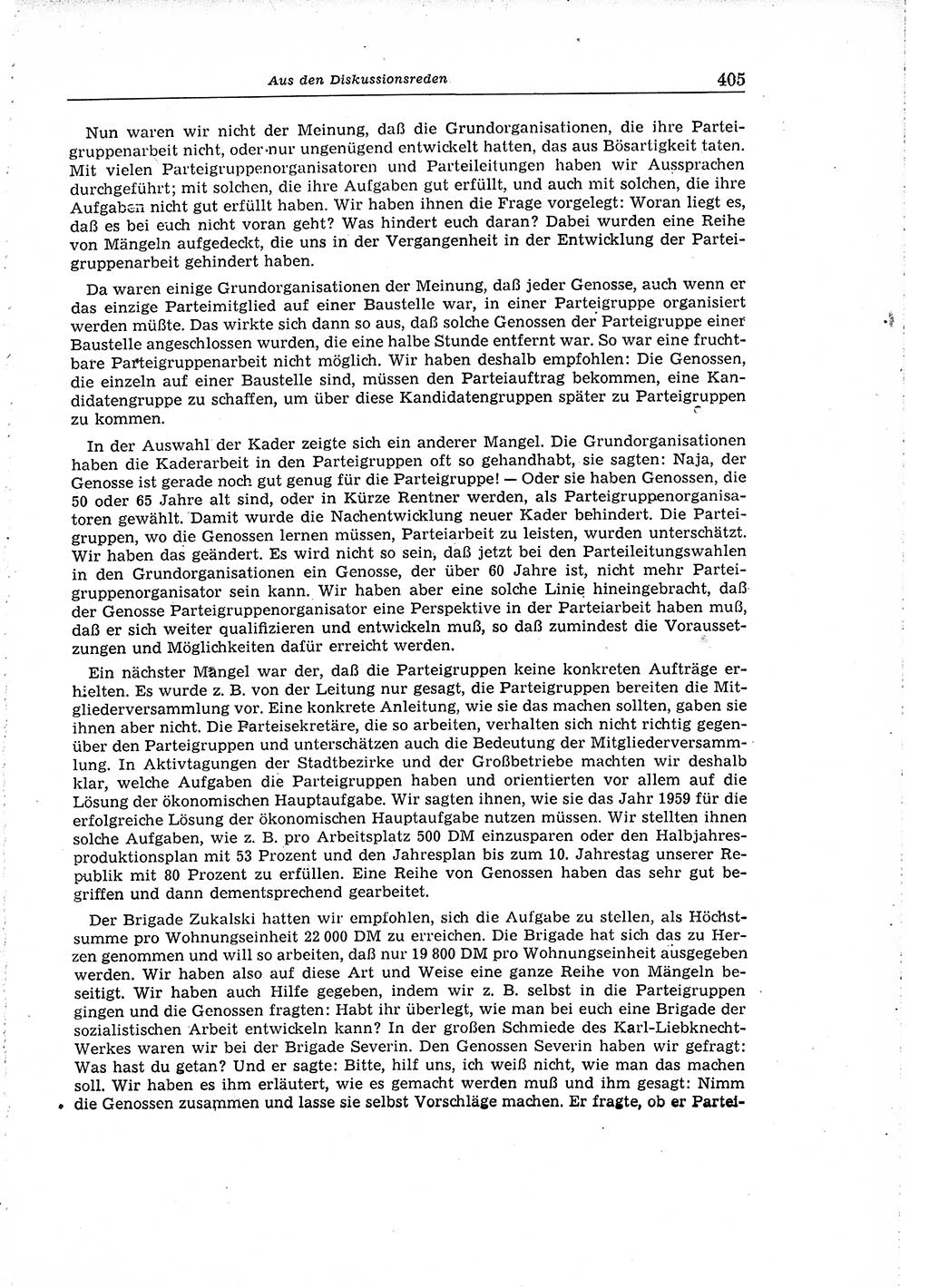 Neuer Weg (NW), Organ des Zentralkomitees (ZK) der SED (Sozialistische Einheitspartei Deutschlands) für Fragen des Parteiaufbaus und des Parteilebens, 14. Jahrgang [Deutsche Demokratische Republik (DDR)] 1959, Seite 405 (NW ZK SED DDR 1959, S. 405)