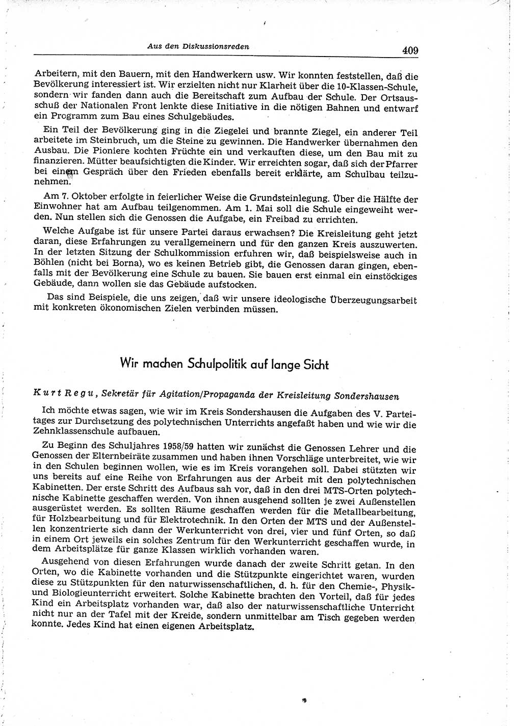 Neuer Weg (NW), Organ des Zentralkomitees (ZK) der SED (Sozialistische Einheitspartei Deutschlands) für Fragen des Parteiaufbaus und des Parteilebens, 14. Jahrgang [Deutsche Demokratische Republik (DDR)] 1959, Seite 409 (NW ZK SED DDR 1959, S. 409)