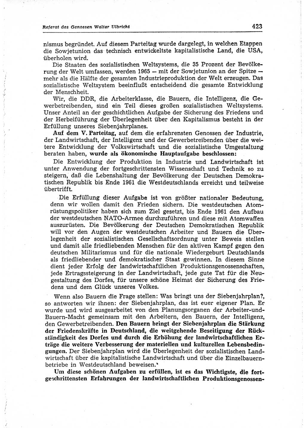 Neuer Weg (NW), Organ des Zentralkomitees (ZK) der SED (Sozialistische Einheitspartei Deutschlands) für Fragen des Parteiaufbaus und des Parteilebens, 14. Jahrgang [Deutsche Demokratische Republik (DDR)] 1959, Seite 423 (NW ZK SED DDR 1959, S. 423)