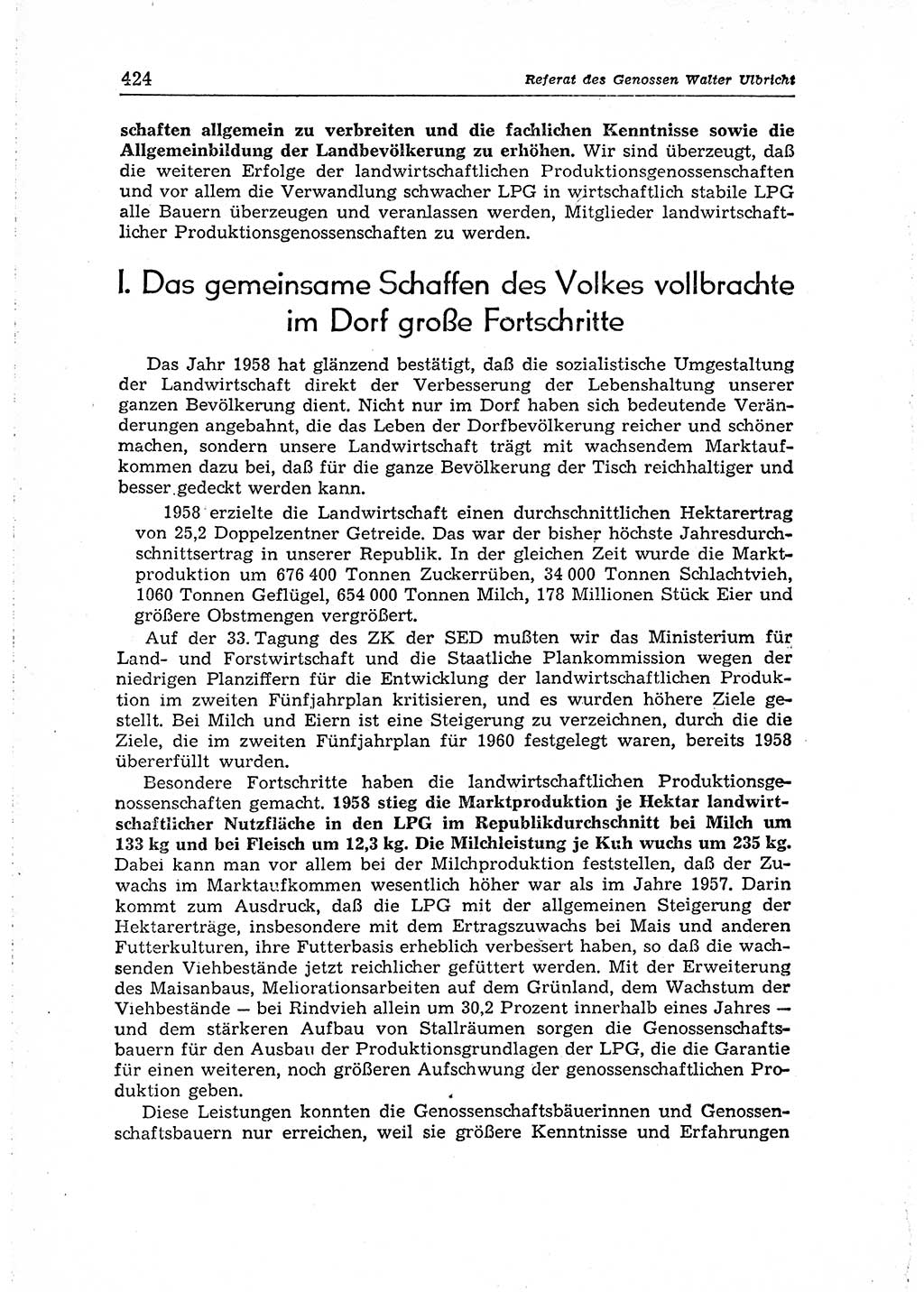 Neuer Weg (NW), Organ des Zentralkomitees (ZK) der SED (Sozialistische Einheitspartei Deutschlands) für Fragen des Parteiaufbaus und des Parteilebens, 14. Jahrgang [Deutsche Demokratische Republik (DDR)] 1959, Seite 424 (NW ZK SED DDR 1959, S. 424)