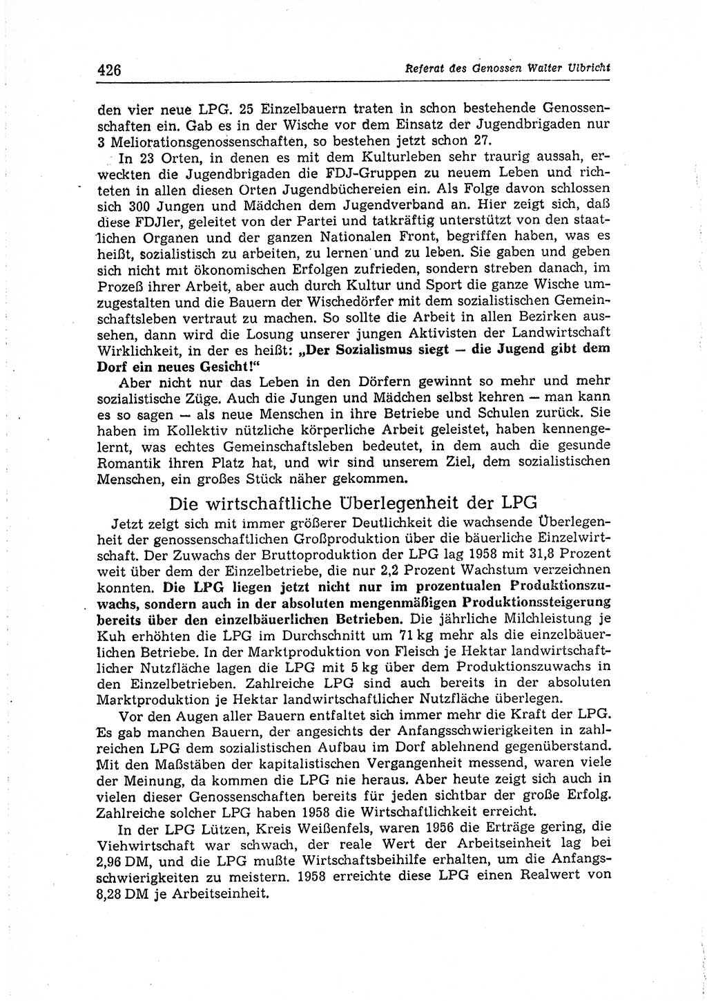 Neuer Weg (NW), Organ des Zentralkomitees (ZK) der SED (Sozialistische Einheitspartei Deutschlands) für Fragen des Parteiaufbaus und des Parteilebens, 14. Jahrgang [Deutsche Demokratische Republik (DDR)] 1959, Seite 426 (NW ZK SED DDR 1959, S. 426)