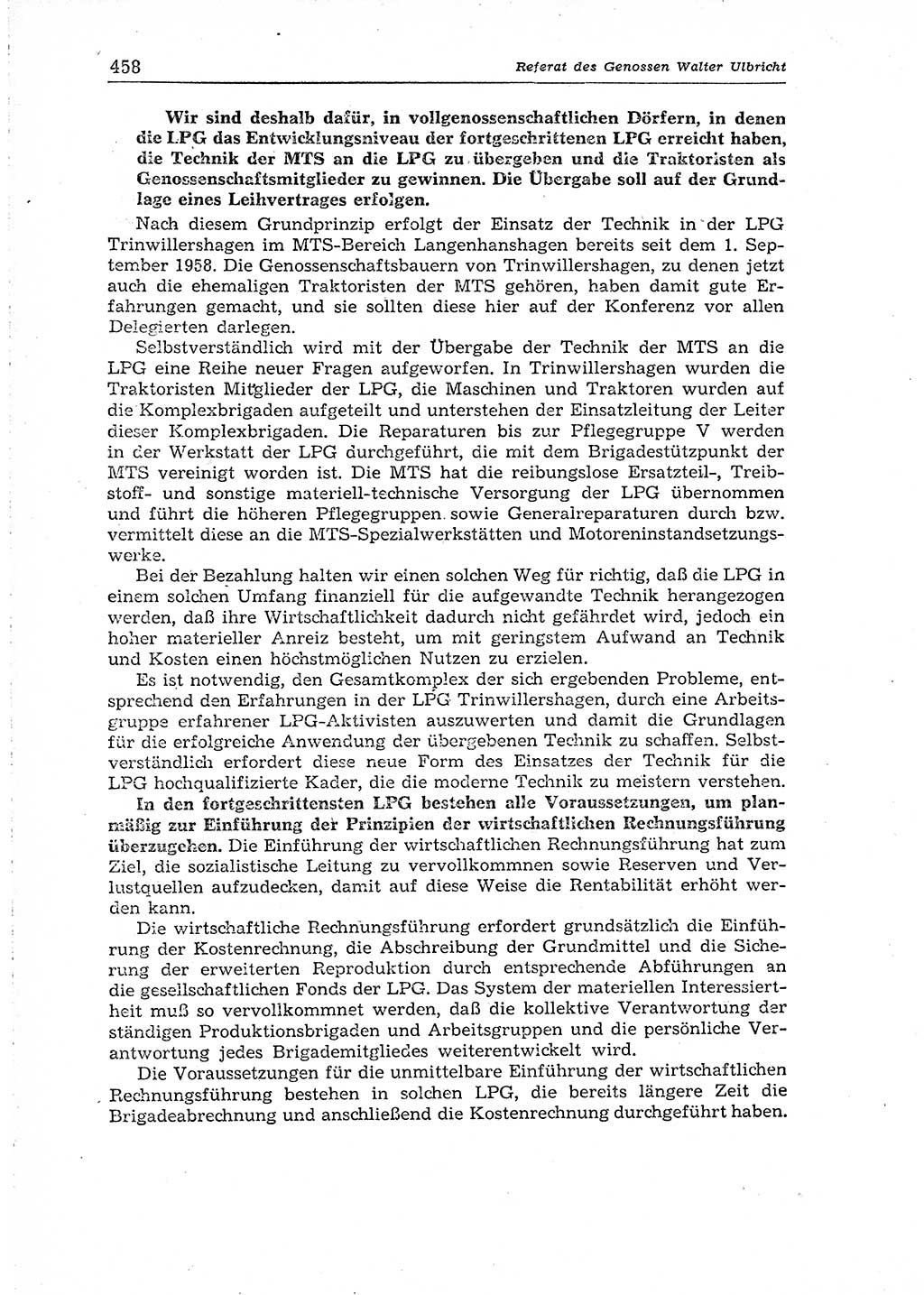Neuer Weg (NW), Organ des Zentralkomitees (ZK) der SED (Sozialistische Einheitspartei Deutschlands) für Fragen des Parteiaufbaus und des Parteilebens, 14. Jahrgang [Deutsche Demokratische Republik (DDR)] 1959, Seite 458 (NW ZK SED DDR 1959, S. 458)