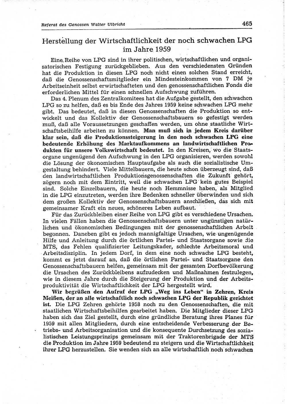 Neuer Weg (NW), Organ des Zentralkomitees (ZK) der SED (Sozialistische Einheitspartei Deutschlands) für Fragen des Parteiaufbaus und des Parteilebens, 14. Jahrgang [Deutsche Demokratische Republik (DDR)] 1959, Seite 465 (NW ZK SED DDR 1959, S. 465)