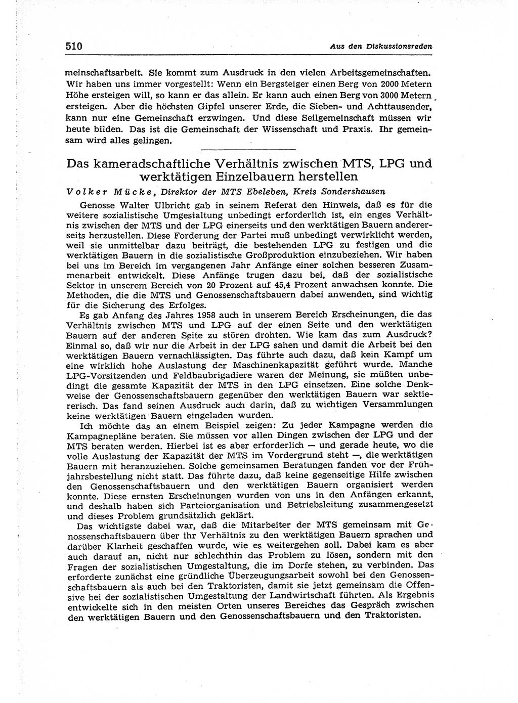 Neuer Weg (NW), Organ des Zentralkomitees (ZK) der SED (Sozialistische Einheitspartei Deutschlands) für Fragen des Parteiaufbaus und des Parteilebens, 14. Jahrgang [Deutsche Demokratische Republik (DDR)] 1959, Seite 510 (NW ZK SED DDR 1959, S. 510)