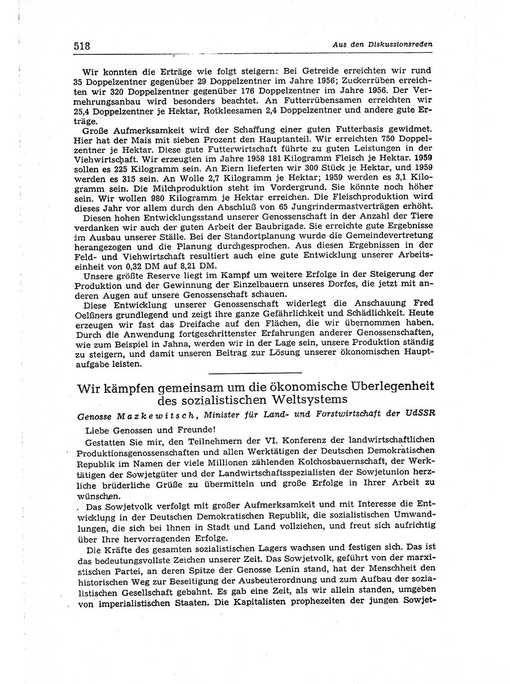 Neuer Weg (NW), Organ des Zentralkomitees (ZK) der SED (Sozialistische Einheitspartei Deutschlands) für Fragen des Parteiaufbaus und des Parteilebens, 14. Jahrgang [Deutsche Demokratische Republik (DDR)] 1959, Seite 518 (NW ZK SED DDR 1959, S. 518)