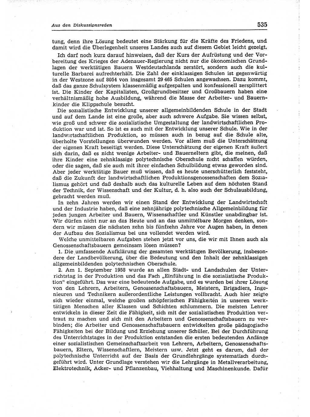 Neuer Weg (NW), Organ des Zentralkomitees (ZK) der SED (Sozialistische Einheitspartei Deutschlands) für Fragen des Parteiaufbaus und des Parteilebens, 14. Jahrgang [Deutsche Demokratische Republik (DDR)] 1959, Seite 535 (NW ZK SED DDR 1959, S. 535)