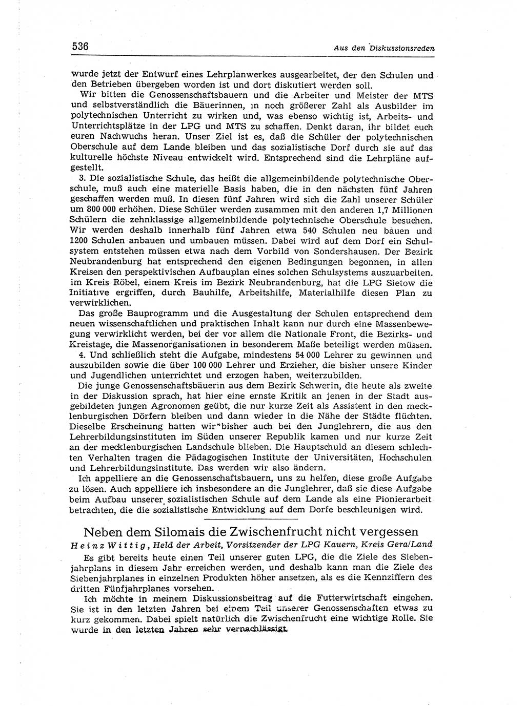 Neuer Weg (NW), Organ des Zentralkomitees (ZK) der SED (Sozialistische Einheitspartei Deutschlands) für Fragen des Parteiaufbaus und des Parteilebens, 14. Jahrgang [Deutsche Demokratische Republik (DDR)] 1959, Seite 536 (NW ZK SED DDR 1959, S. 536)