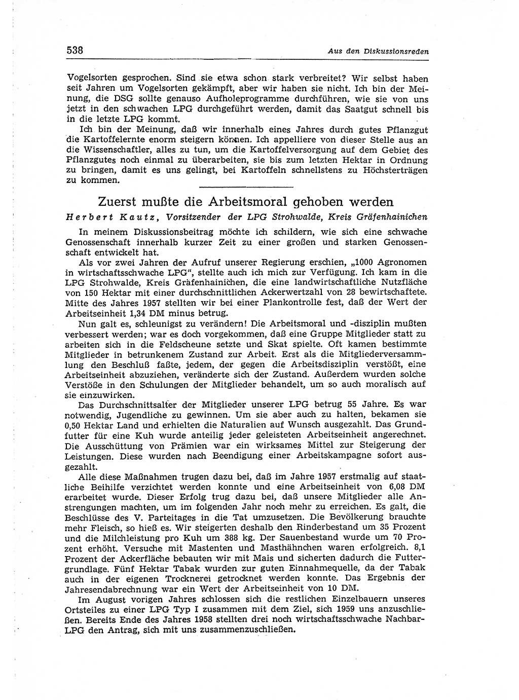 Neuer Weg (NW), Organ des Zentralkomitees (ZK) der SED (Sozialistische Einheitspartei Deutschlands) für Fragen des Parteiaufbaus und des Parteilebens, 14. Jahrgang [Deutsche Demokratische Republik (DDR)] 1959, Seite 538 (NW ZK SED DDR 1959, S. 538)