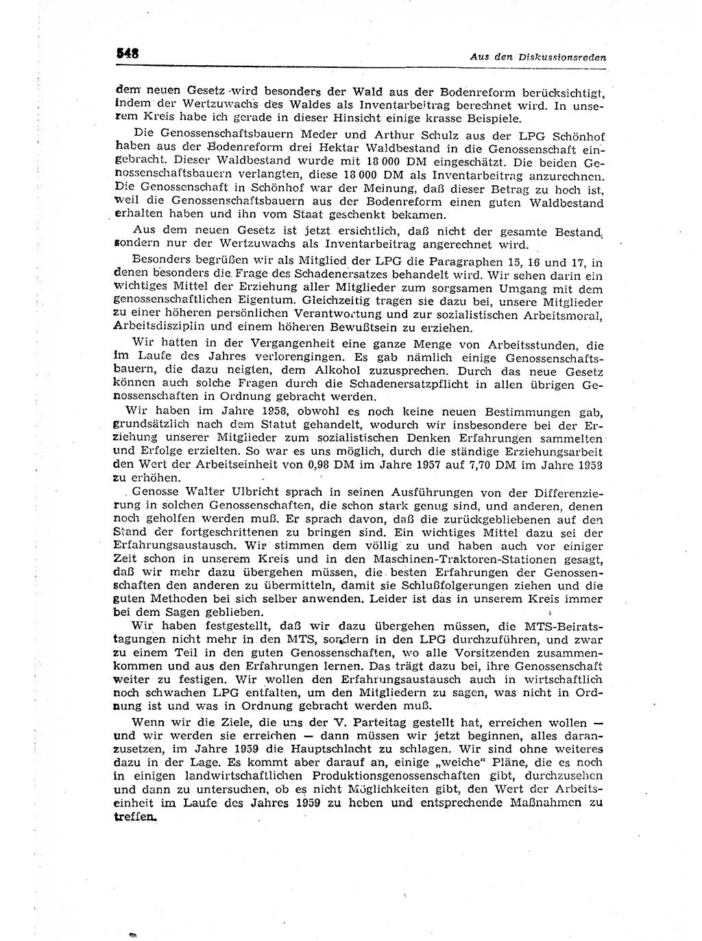 Neuer Weg (NW), Organ des Zentralkomitees (ZK) der SED (Sozialistische Einheitspartei Deutschlands) für Fragen des Parteiaufbaus und des Parteilebens, 14. Jahrgang [Deutsche Demokratische Republik (DDR)] 1959, Seite 548 (NW ZK SED DDR 1959, S. 548)
