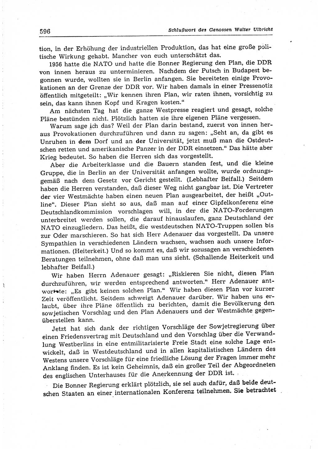 Neuer Weg (NW), Organ des Zentralkomitees (ZK) der SED (Sozialistische Einheitspartei Deutschlands) für Fragen des Parteiaufbaus und des Parteilebens, 14. Jahrgang [Deutsche Demokratische Republik (DDR)] 1959, Seite 596 (NW ZK SED DDR 1959, S. 596)