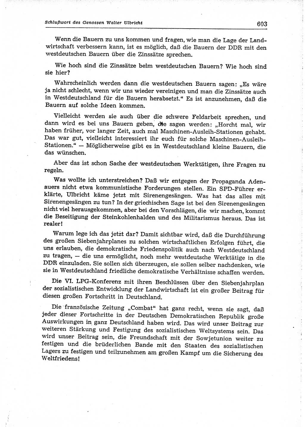 Neuer Weg (NW), Organ des Zentralkomitees (ZK) der SED (Sozialistische Einheitspartei Deutschlands) für Fragen des Parteiaufbaus und des Parteilebens, 14. Jahrgang [Deutsche Demokratische Republik (DDR)] 1959, Seite 603 (NW ZK SED DDR 1959, S. 603)