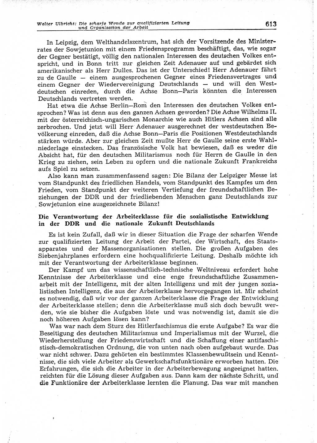 Neuer Weg (NW), Organ des Zentralkomitees (ZK) der SED (Sozialistische Einheitspartei Deutschlands) für Fragen des Parteiaufbaus und des Parteilebens, 14. Jahrgang [Deutsche Demokratische Republik (DDR)] 1959, Seite 613 (NW ZK SED DDR 1959, S. 613)
