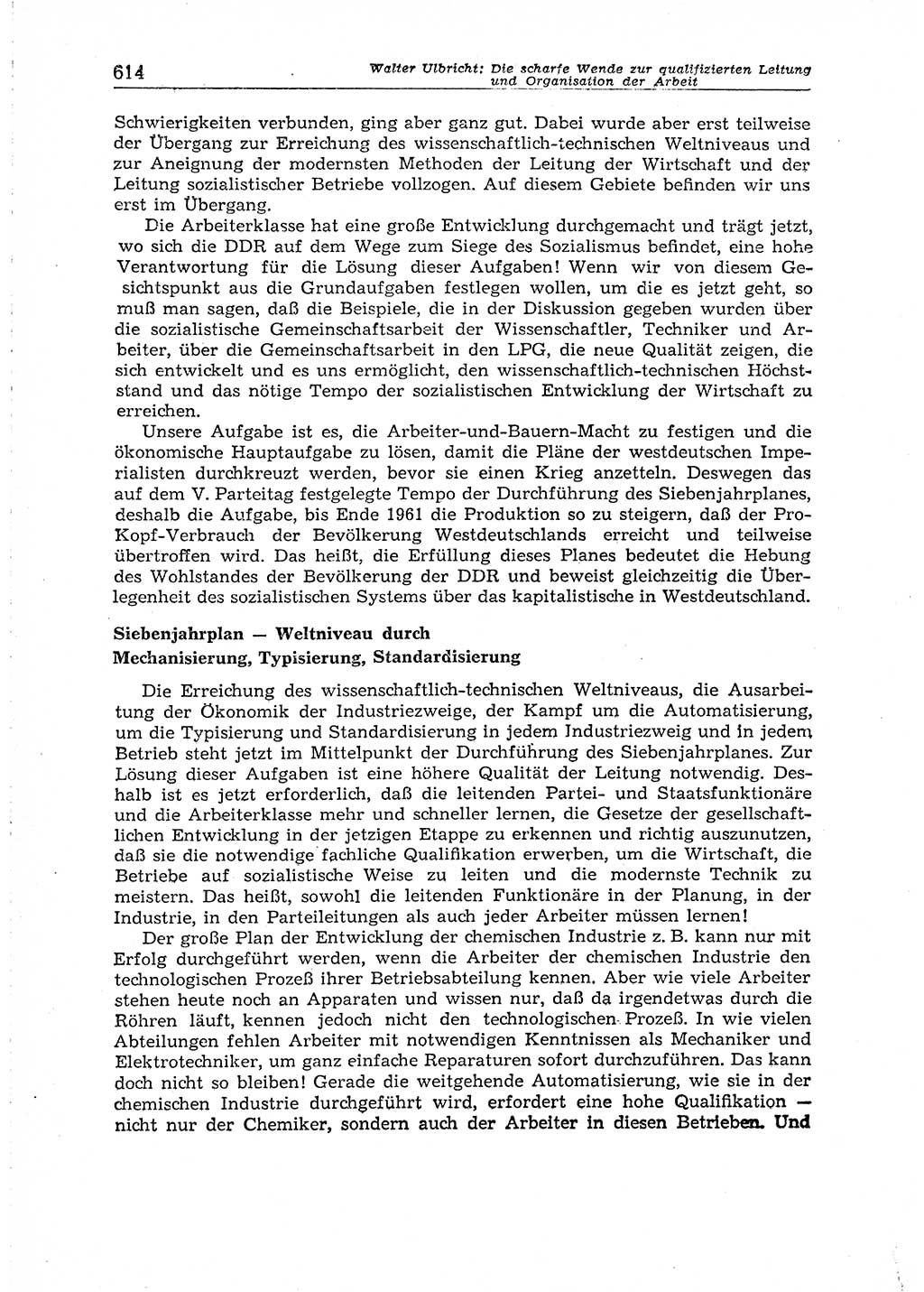 Neuer Weg (NW), Organ des Zentralkomitees (ZK) der SED (Sozialistische Einheitspartei Deutschlands) für Fragen des Parteiaufbaus und des Parteilebens, 14. Jahrgang [Deutsche Demokratische Republik (DDR)] 1959, Seite 614 (NW ZK SED DDR 1959, S. 614)