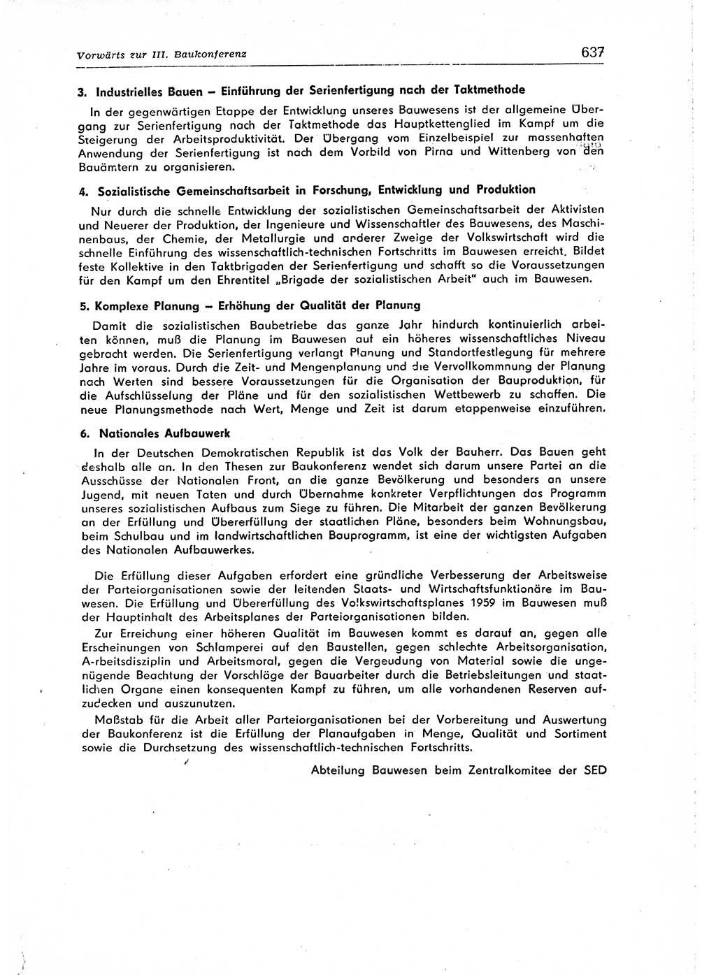 Neuer Weg (NW), Organ des Zentralkomitees (ZK) der SED (Sozialistische Einheitspartei Deutschlands) für Fragen des Parteiaufbaus und des Parteilebens, 14. Jahrgang [Deutsche Demokratische Republik (DDR)] 1959, Seite 637 (NW ZK SED DDR 1959, S. 637)